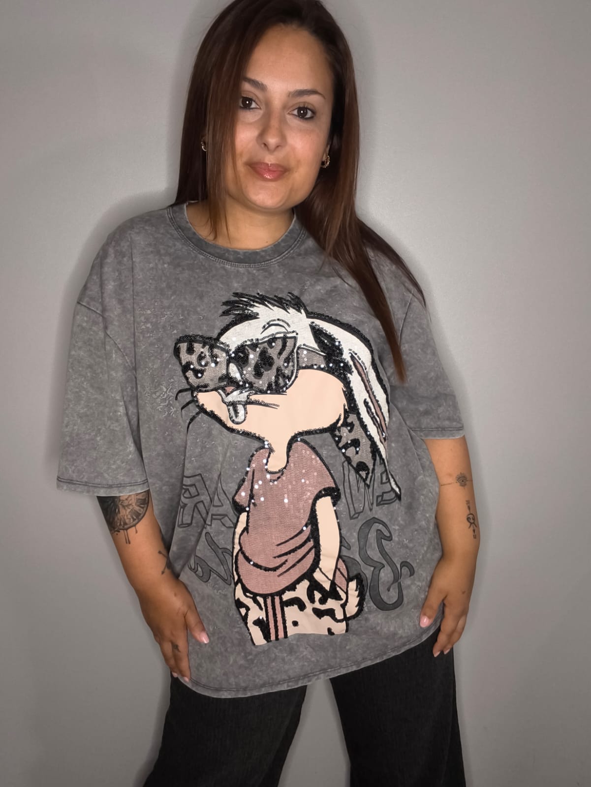 Camiseta Bunny Oversize Efecto Lavado