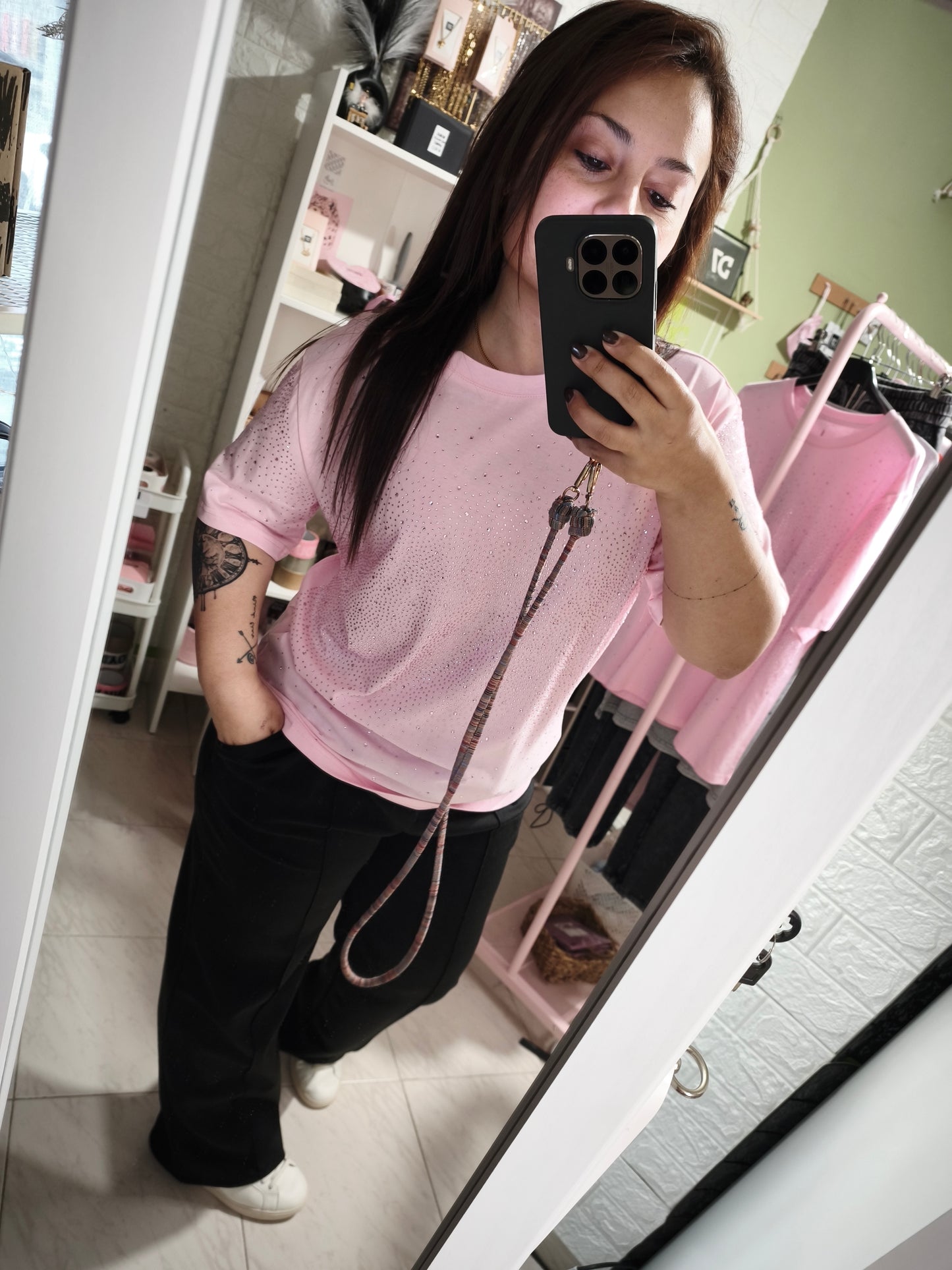 Camiseta Brillos Rosa 🩷✨