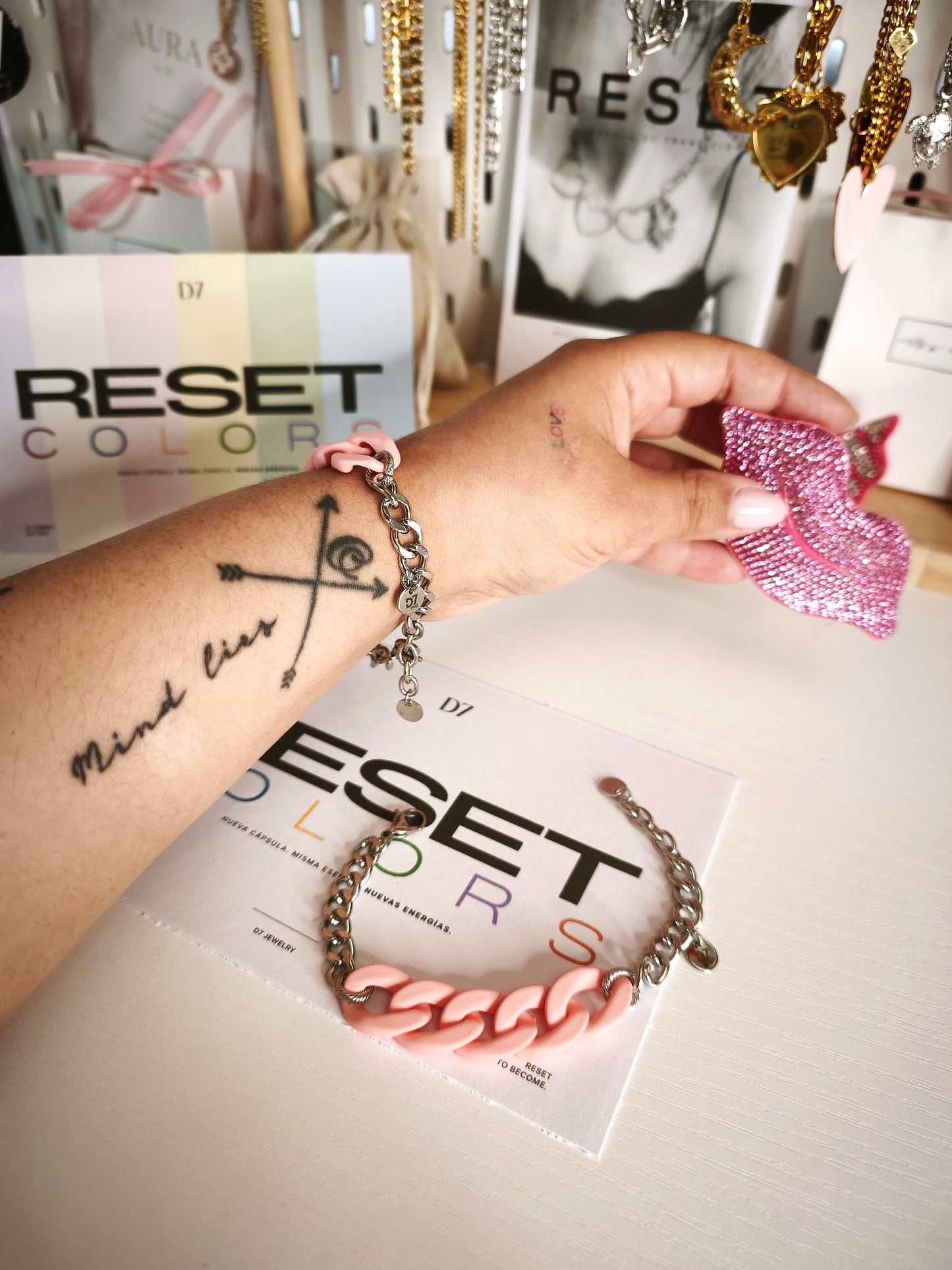 Pulsera COLORS ROSA PLATA - RESET x D7