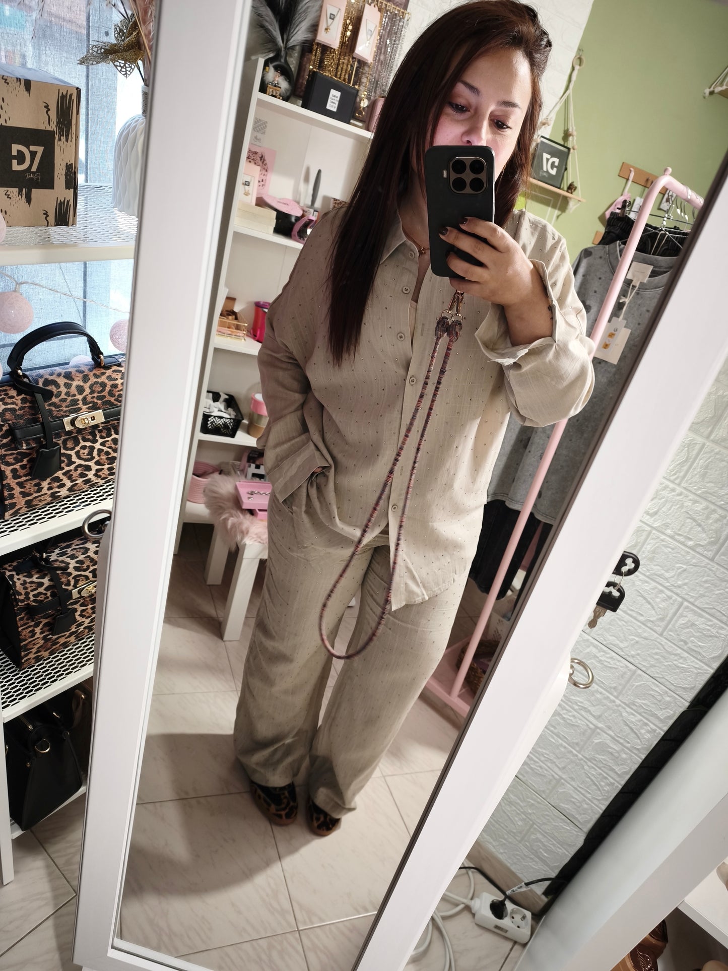 Camisa Golden Lino & Strass