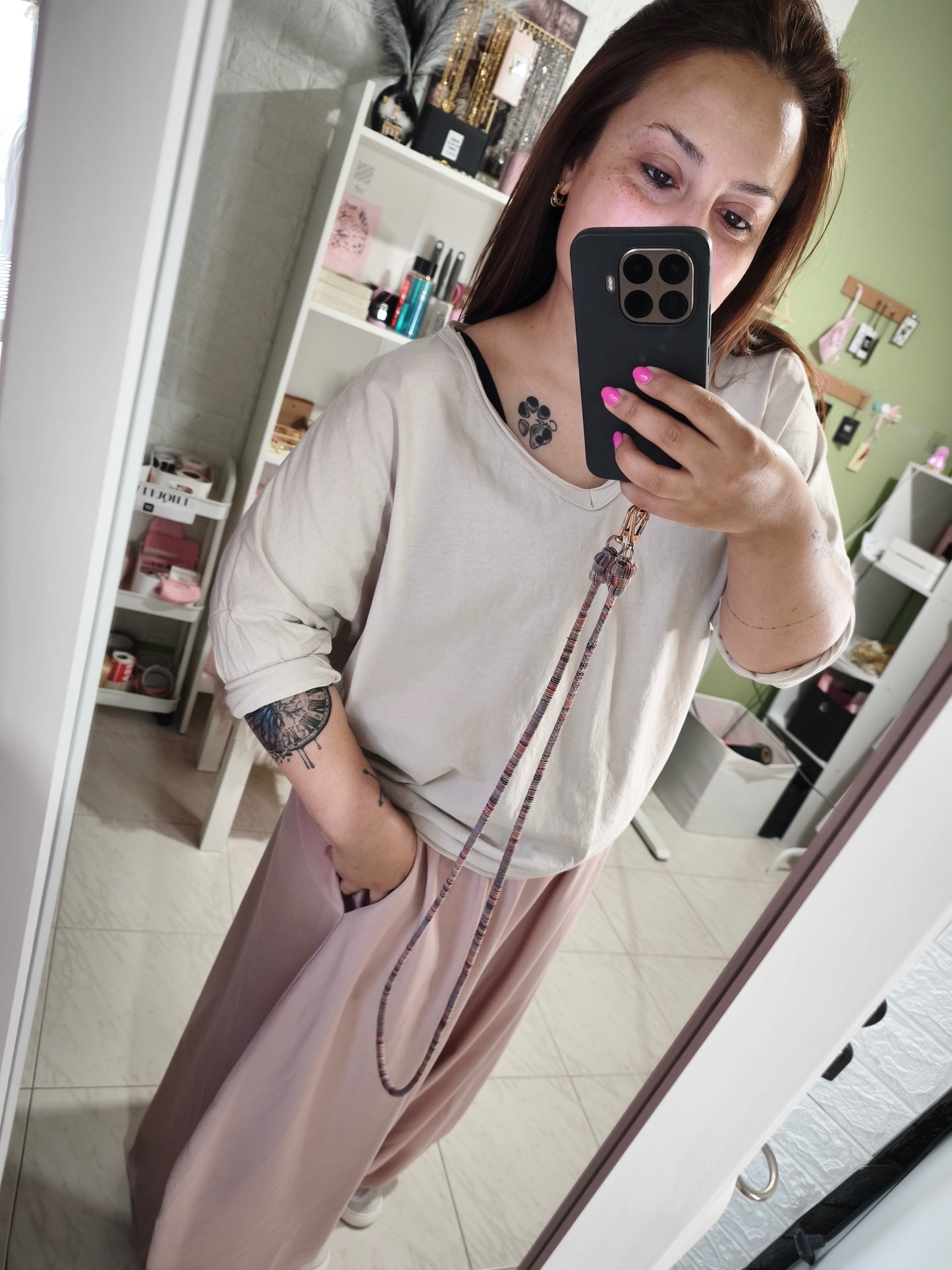 Camiseta Basic Manga larga Beige