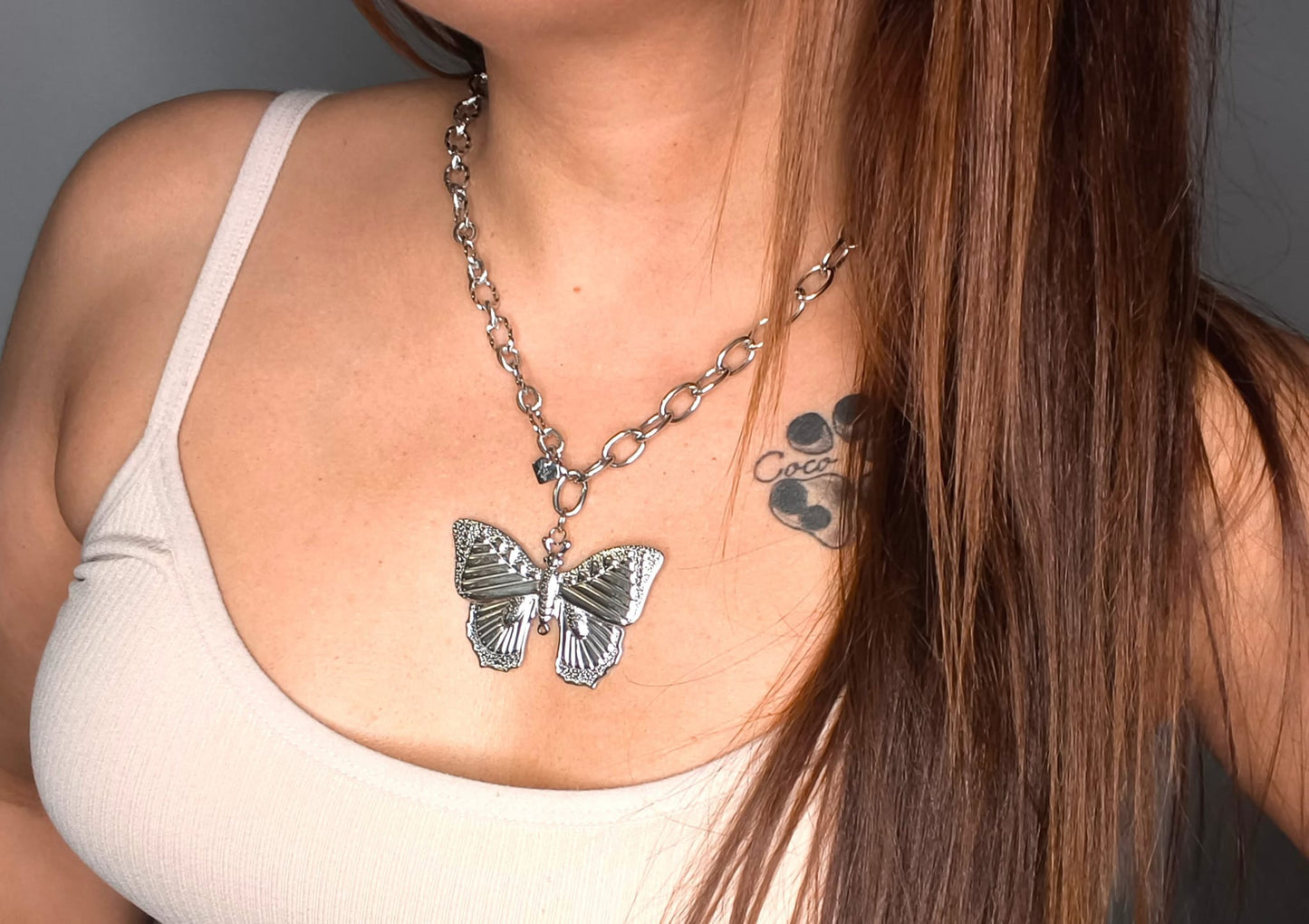 Collar Mariposa Plateada