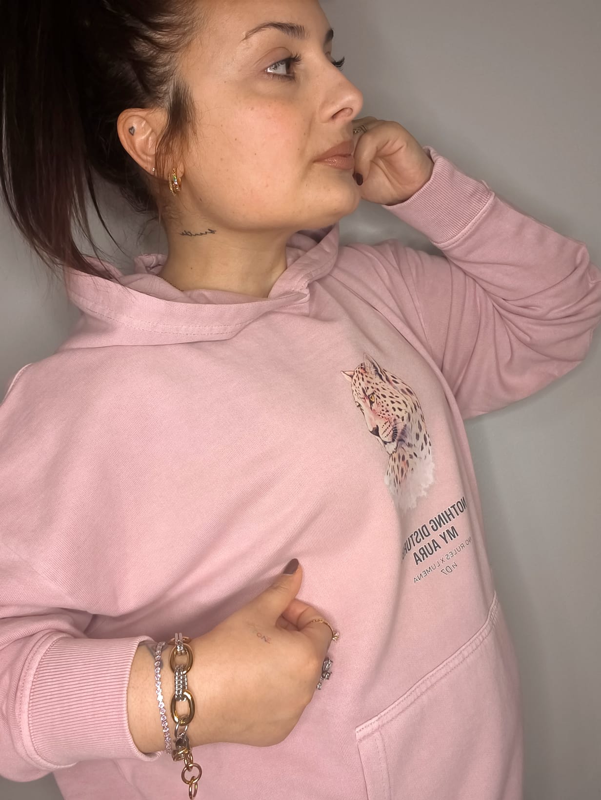 Sudadera NR Lúmena - Rosa Capucha