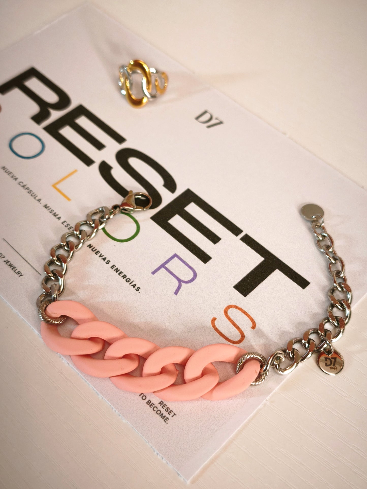 Pulsera COLORS ROSA PLATA - RESET x D7