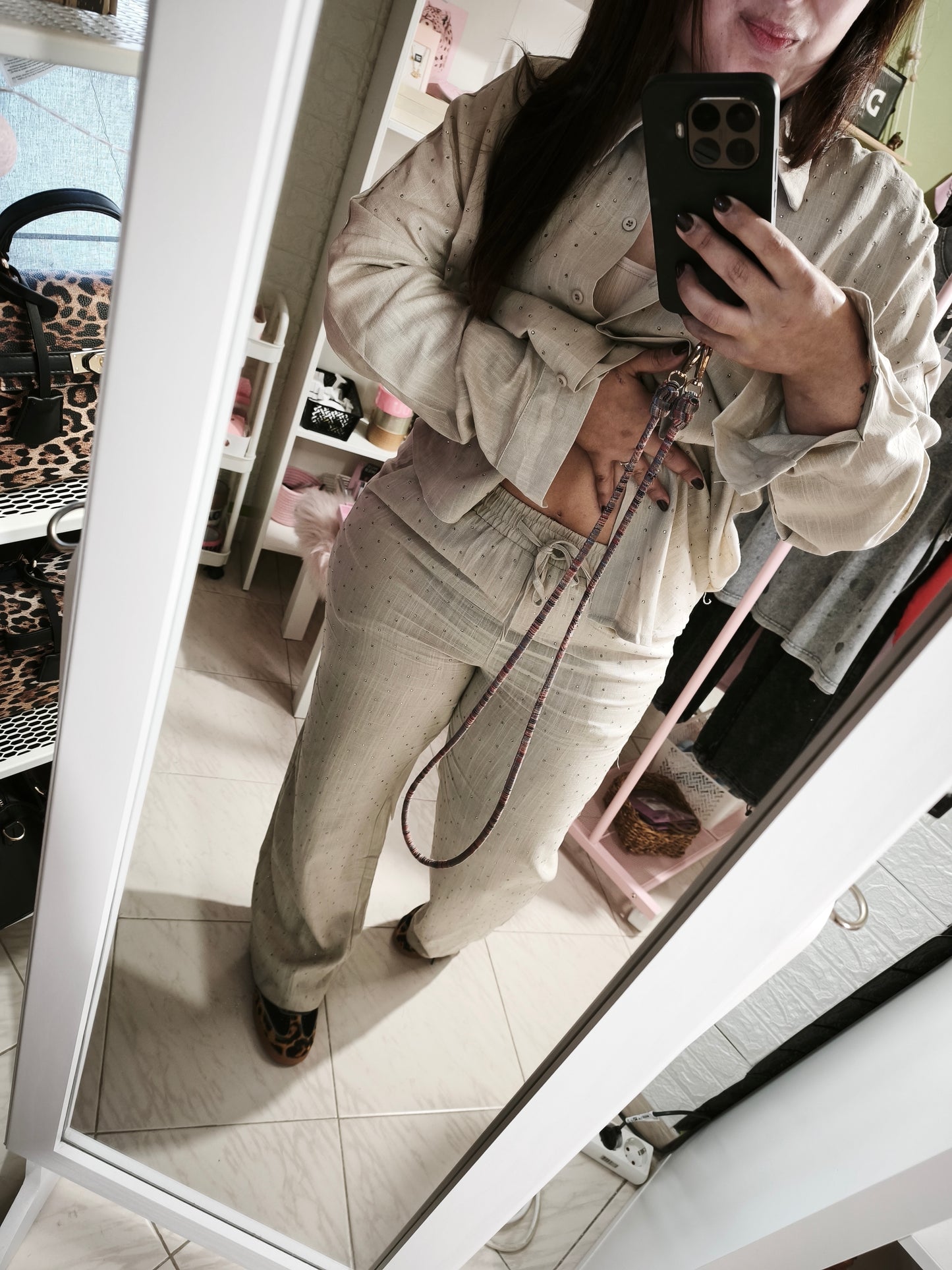 Pantalón Golden Lino & Strass