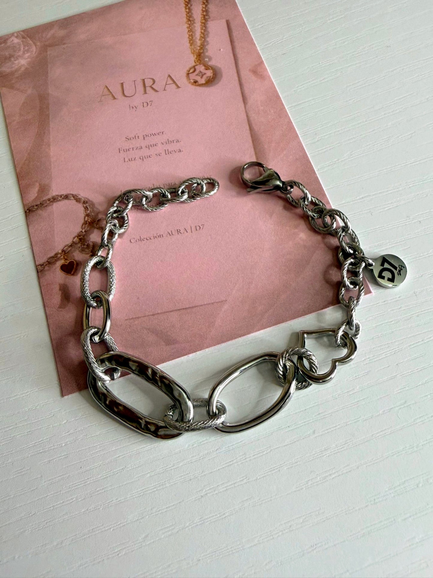 Pulsera LÚMENA PLATA – Colección AURA | D7