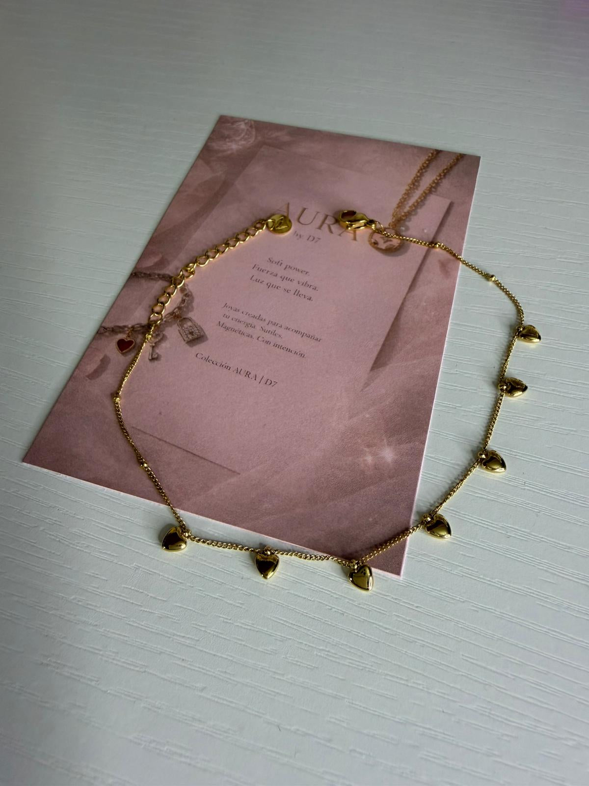 Tobillera Linda corazón | bañada en oro de 18 quilates