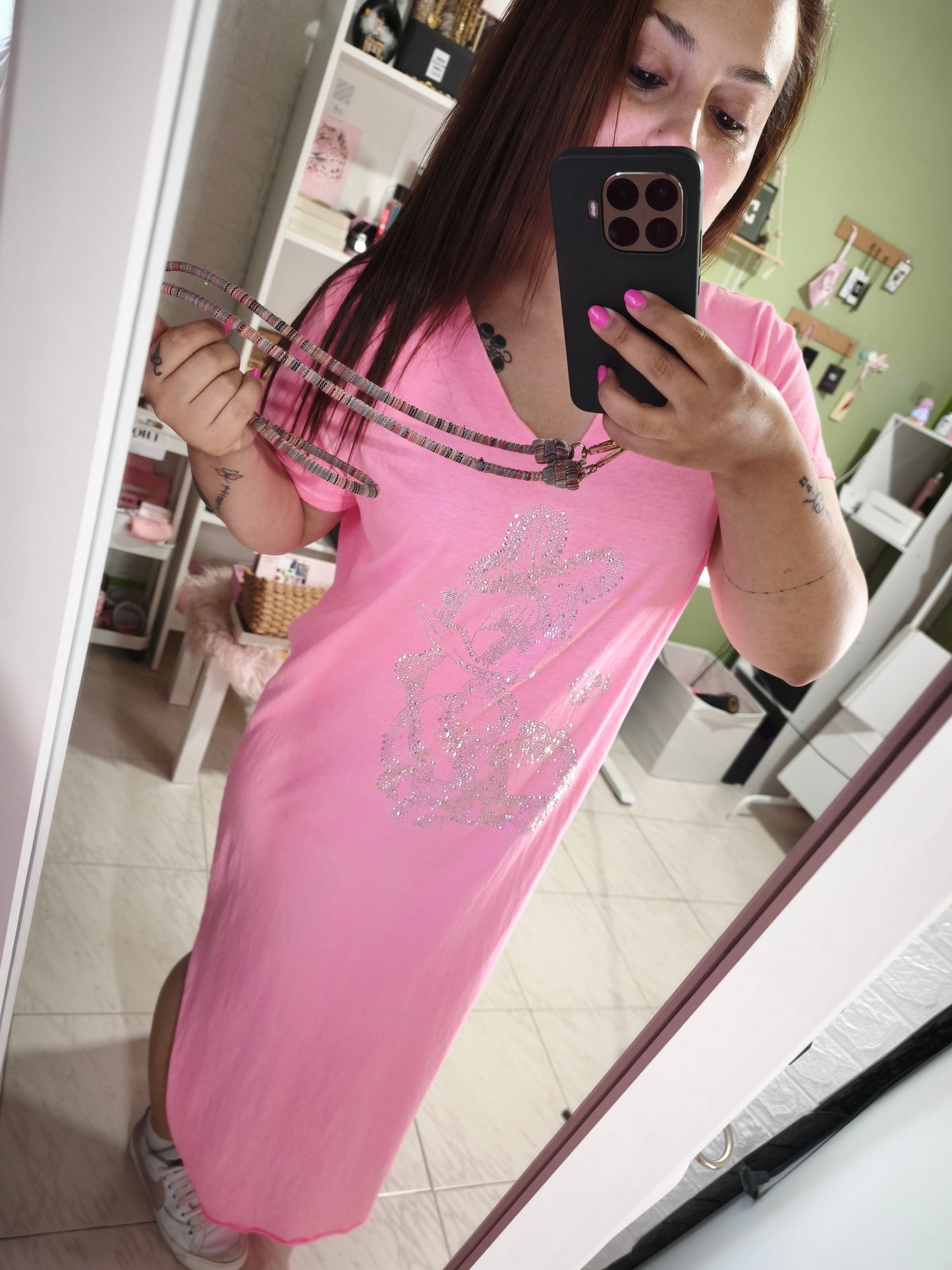 Vestido Largo Brillos & Dibujos animados