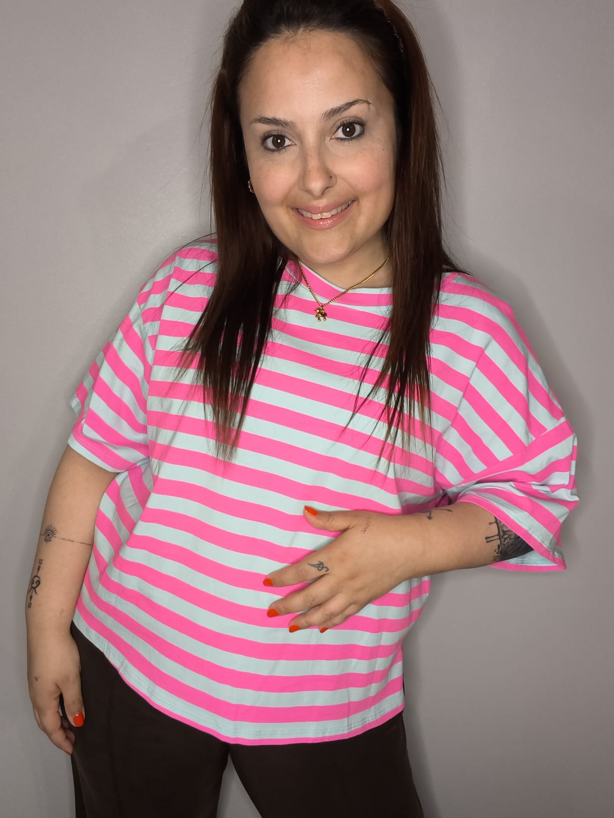 Camiseta COLORS Over - Azul & Fucsia