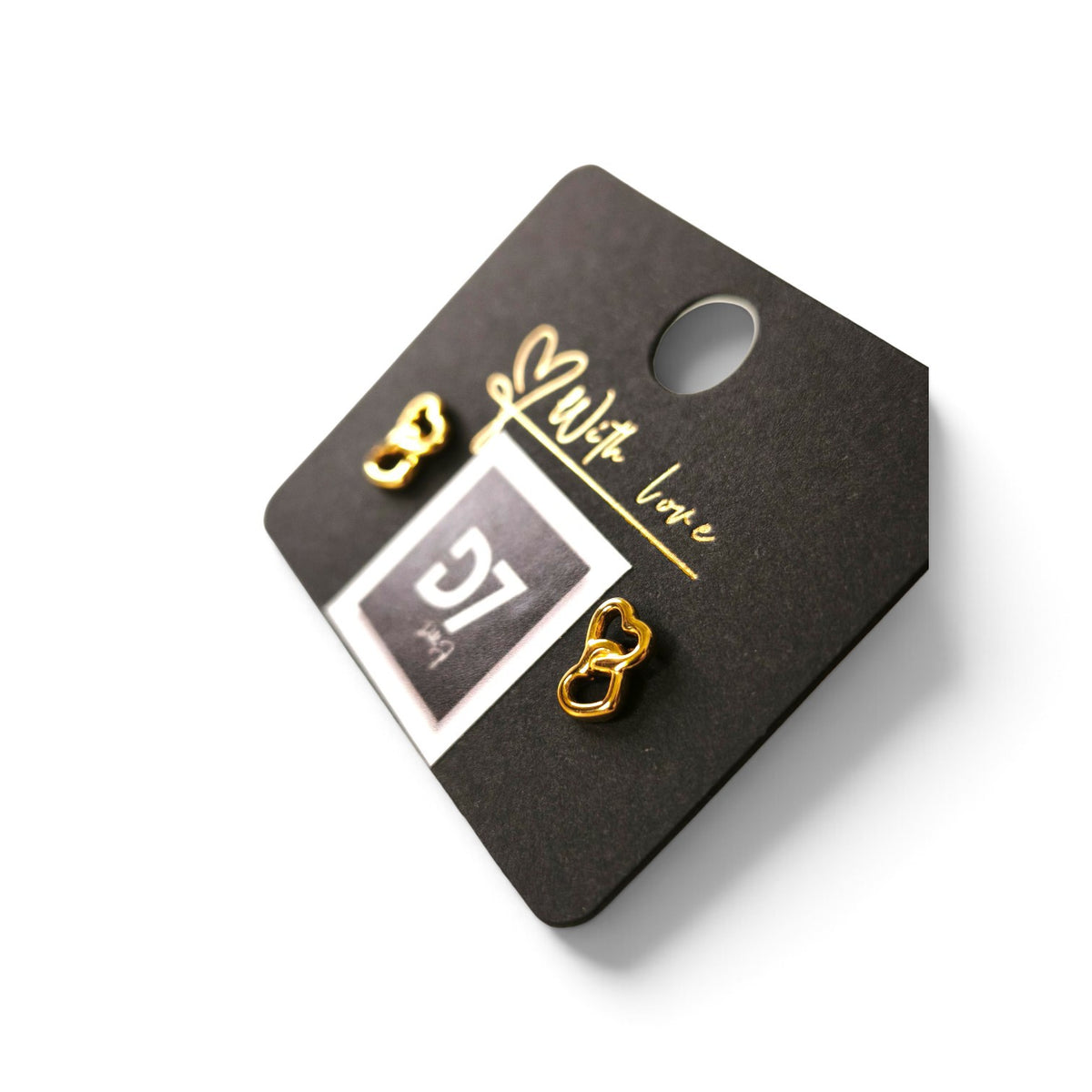 Pendientes Doble Corazón Oro