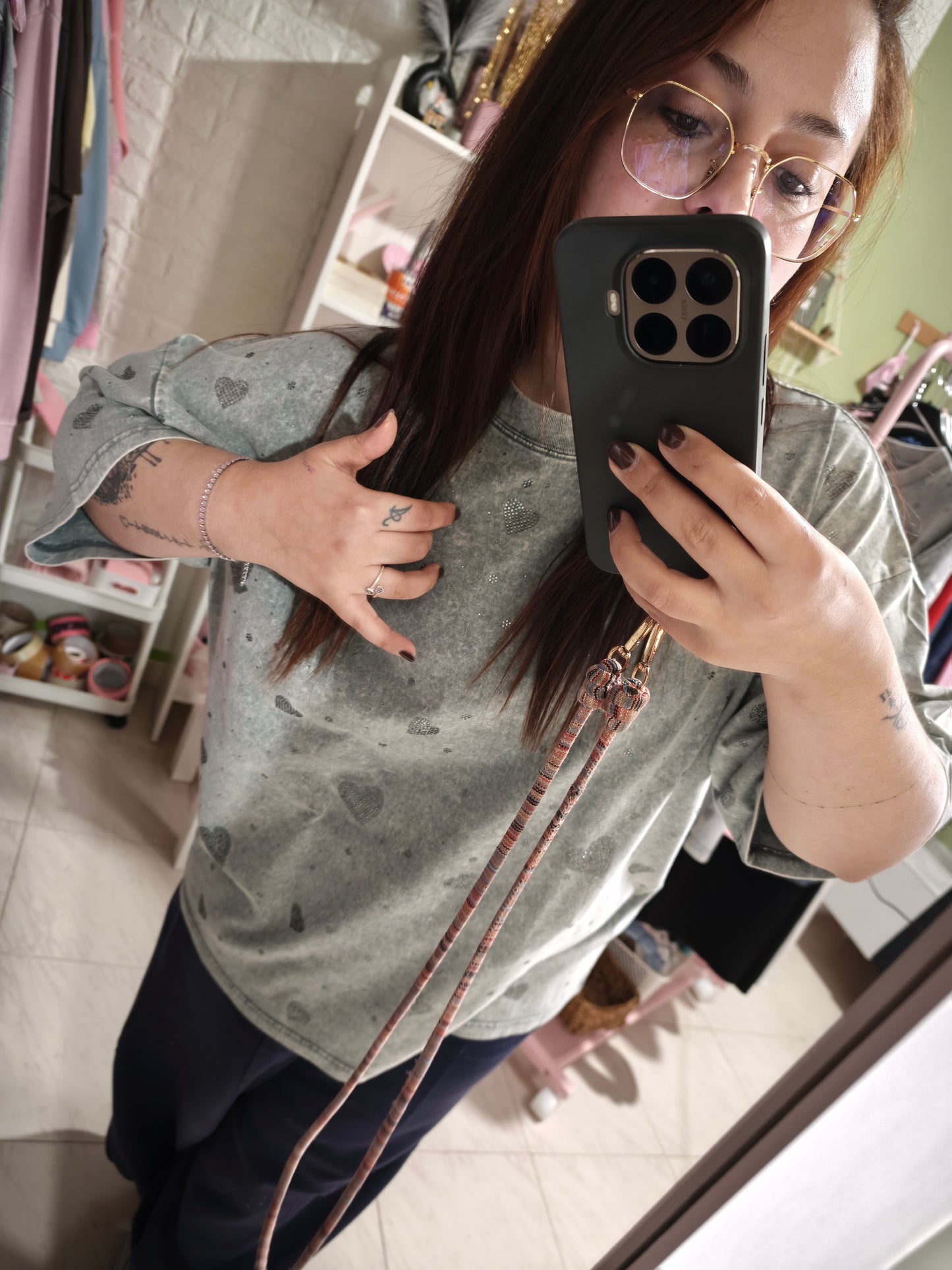 Camiseta Cora Strass Oversize