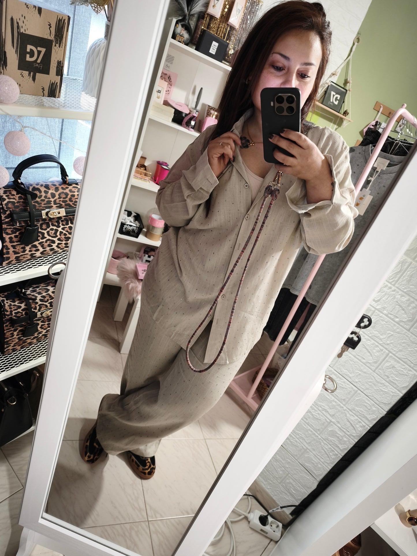 Camisa Golden Lino & Strass