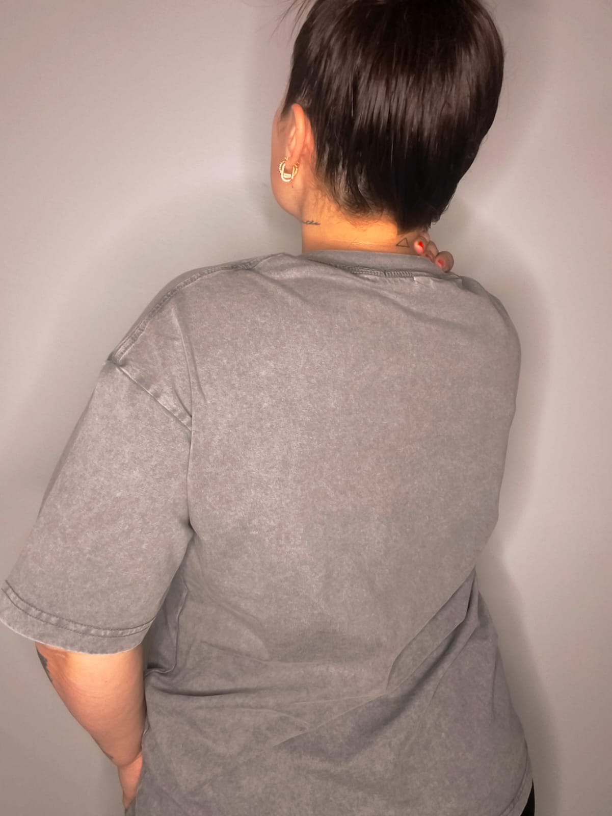 Camiseta RESET Over Strass Gris - LIMITED EDITION