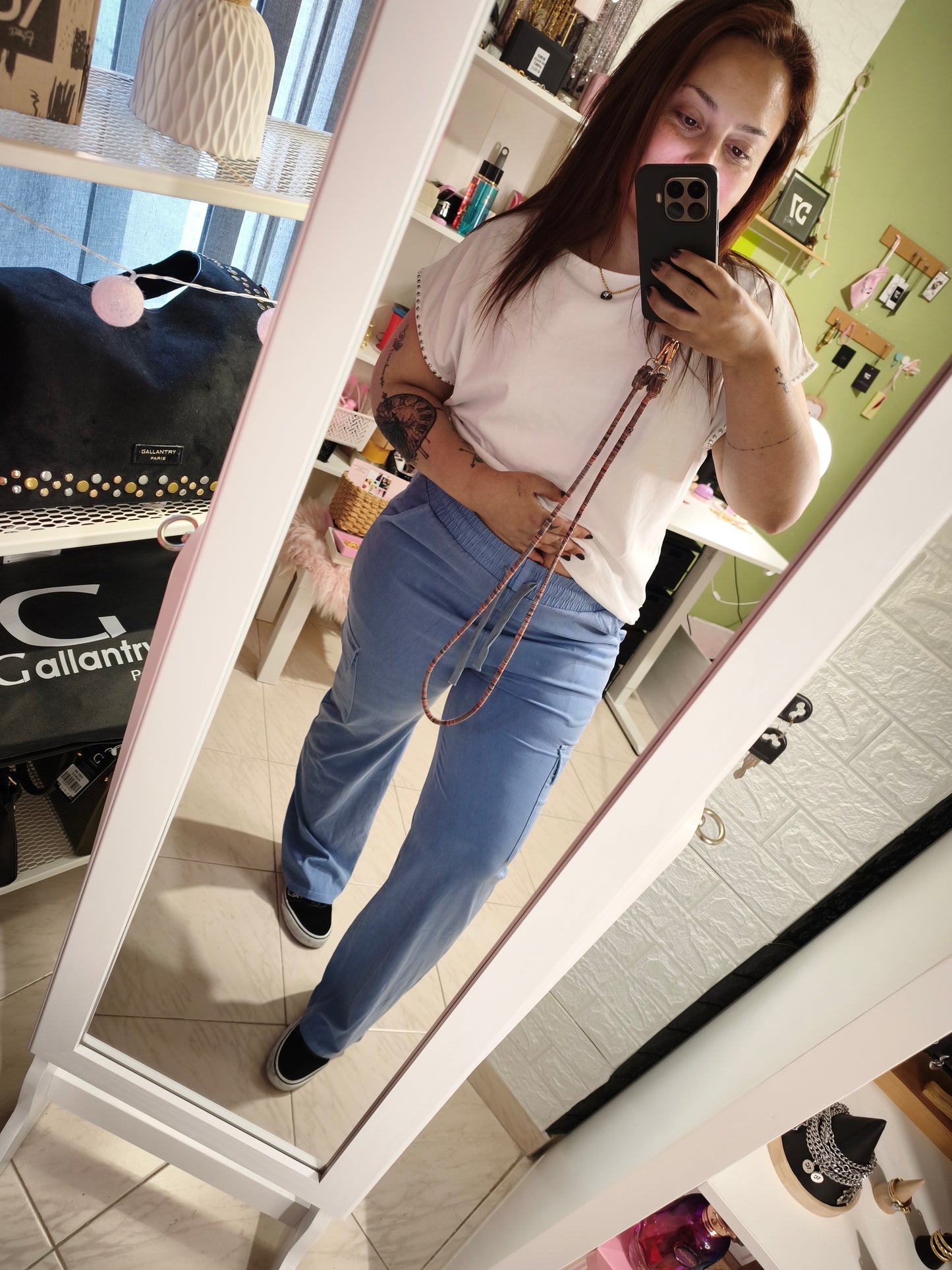 Jeans Fluidos Cargo - Azul Claro
