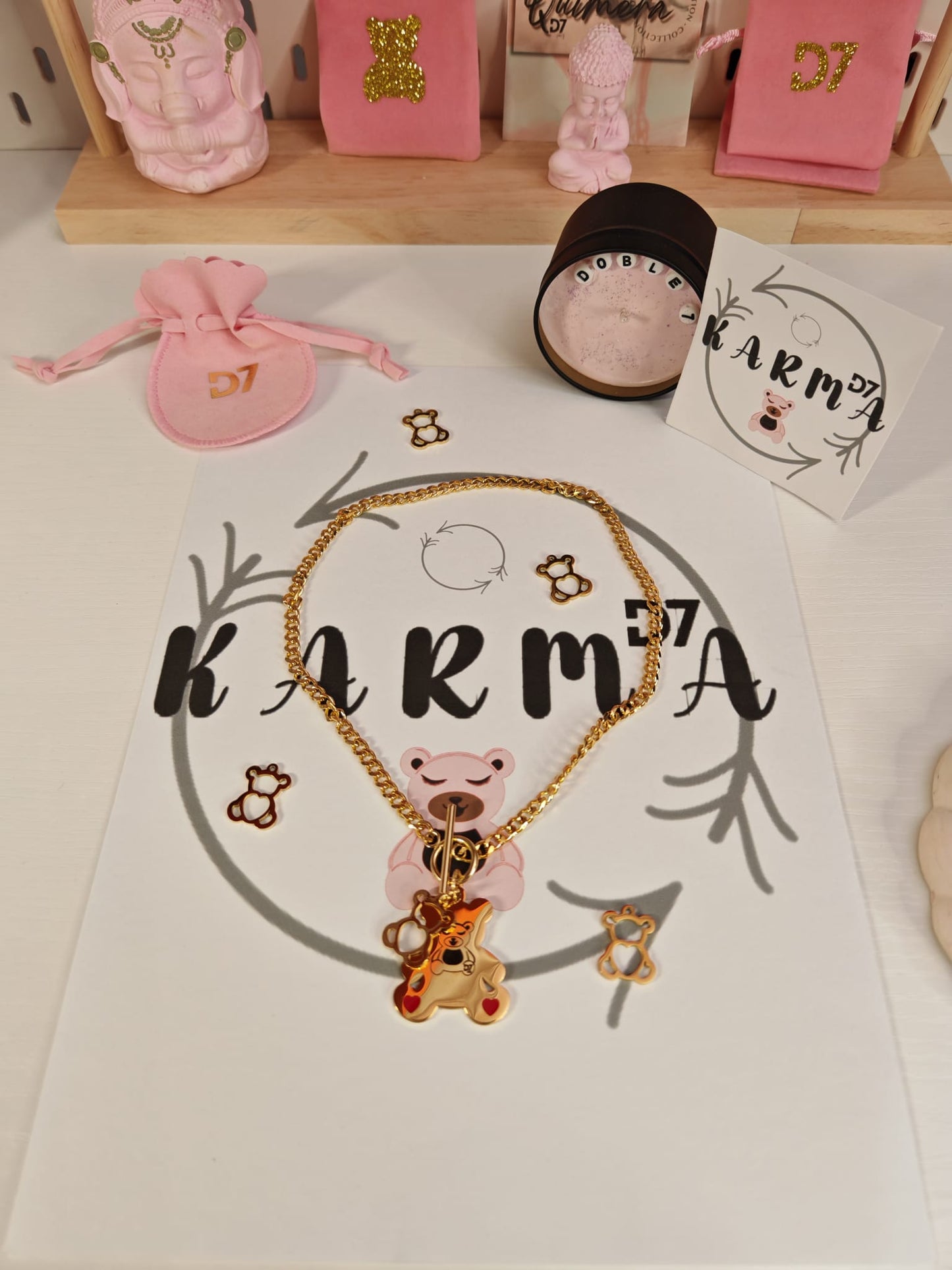 Collar Oso Karma Oro - D7 - Eslabones