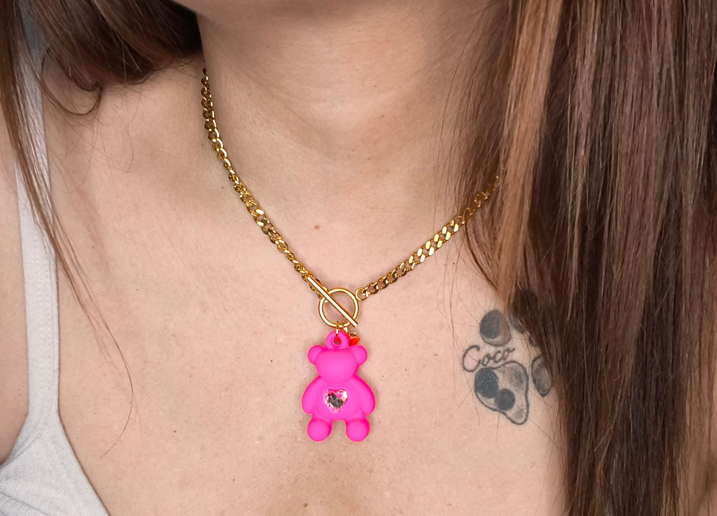 Collar Sweet Fucsia - Oro