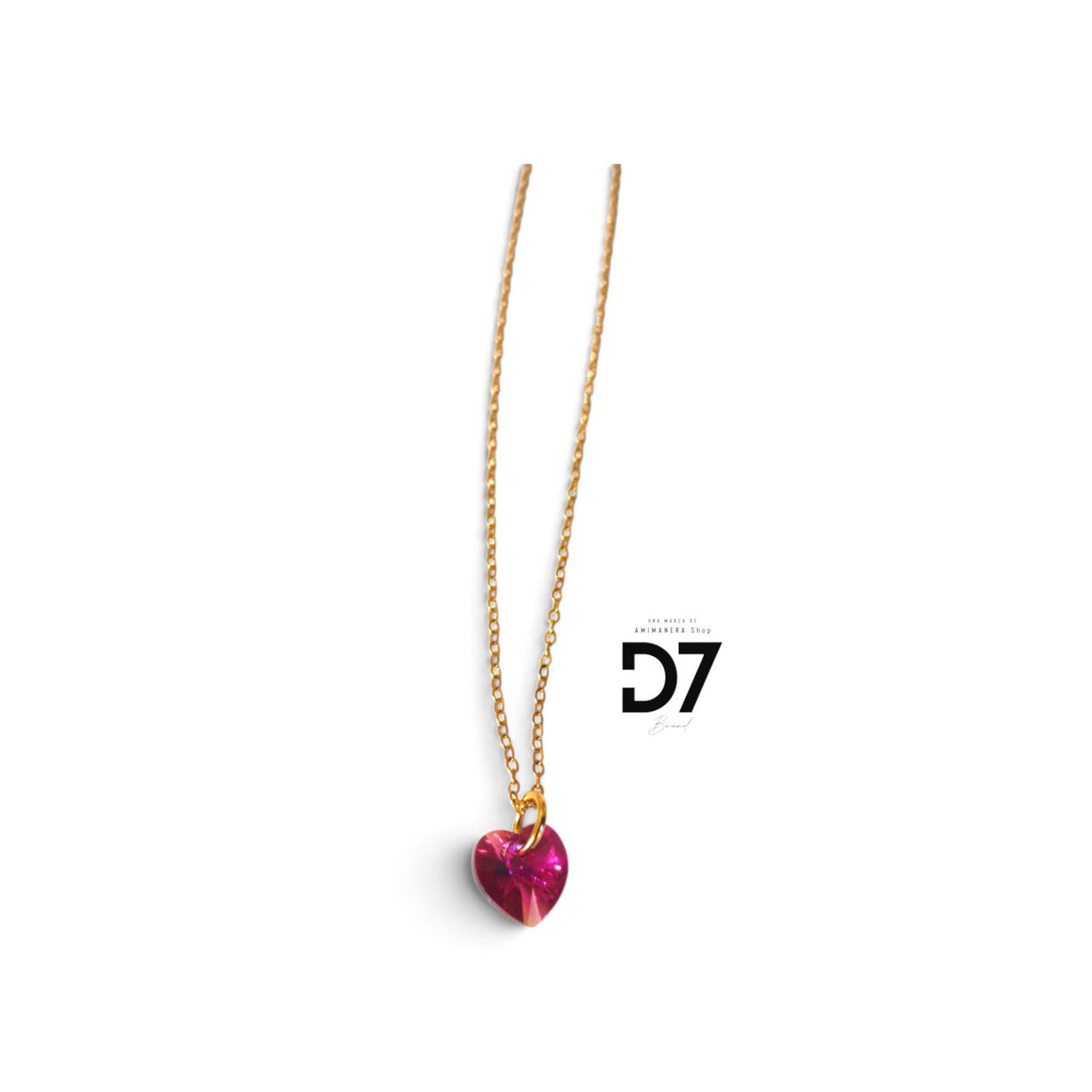 Collar Yasmin Fénix Oro 🐦‍🔥 Swarovski Fucsia