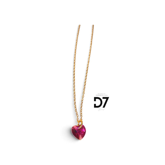 Collar Yasmin Fénix Oro 🐦‍🔥 Swarovski Fucsia