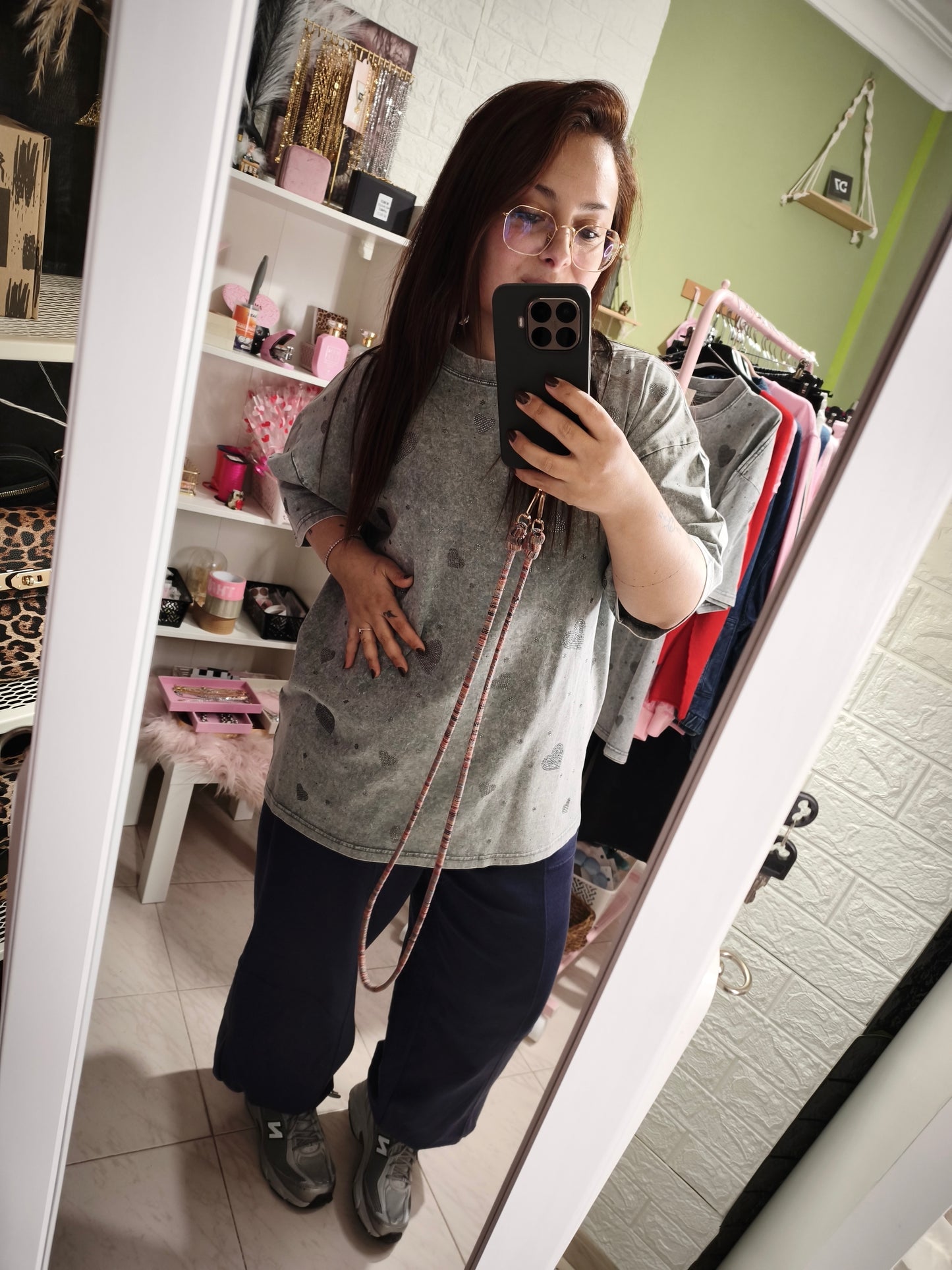 Camiseta Cora Strass Oversize