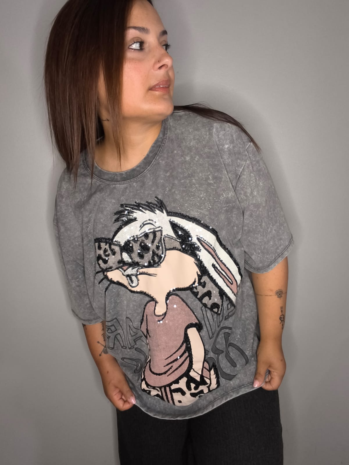 Camiseta Bunny Oversize Efecto Lavado