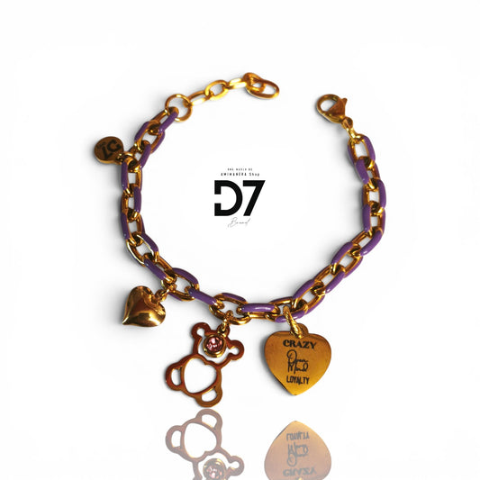 Pulsera Oso Valores Lila - D7
