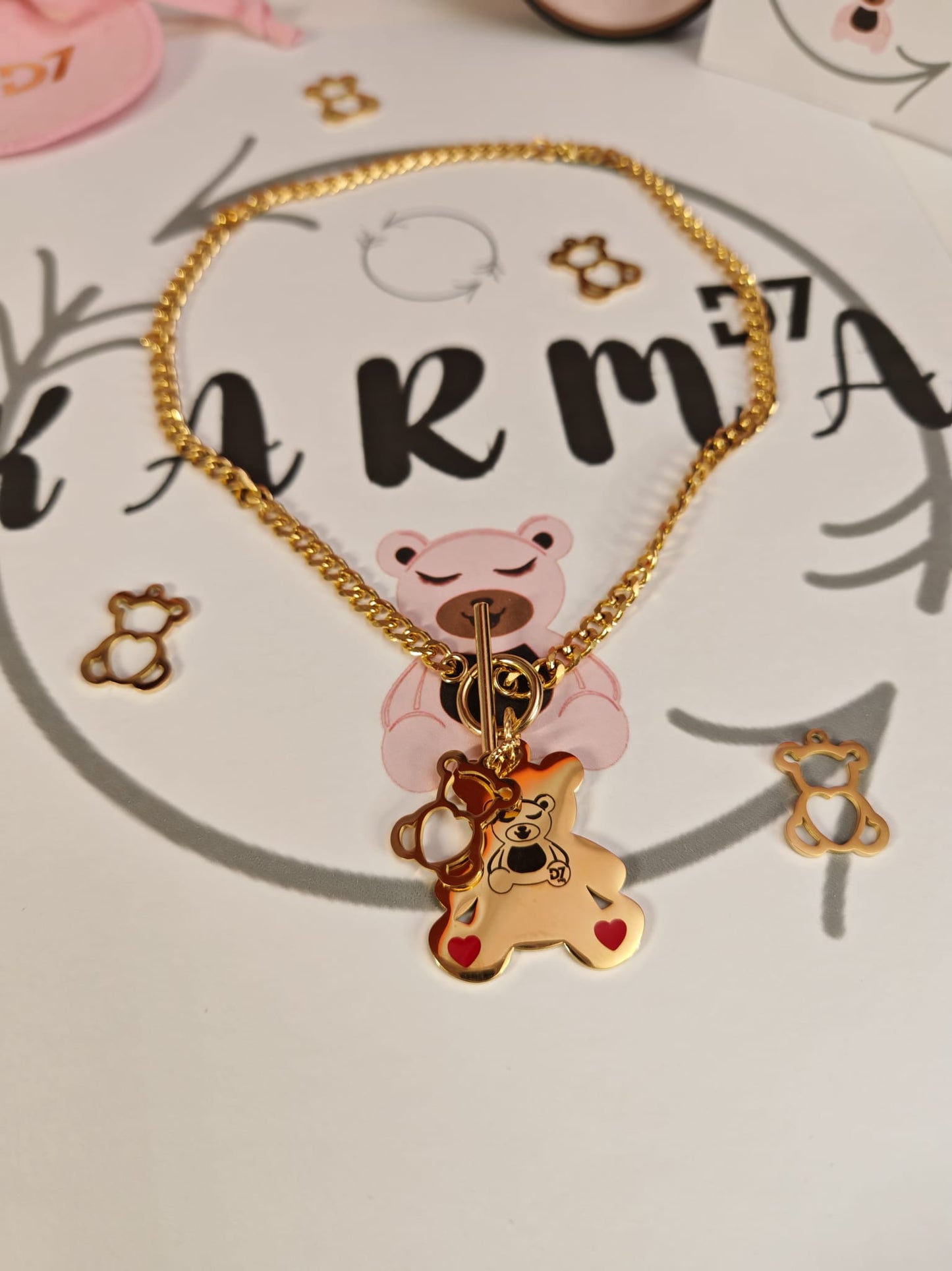 Collar Oso Karma Oro - D7 - Eslabones