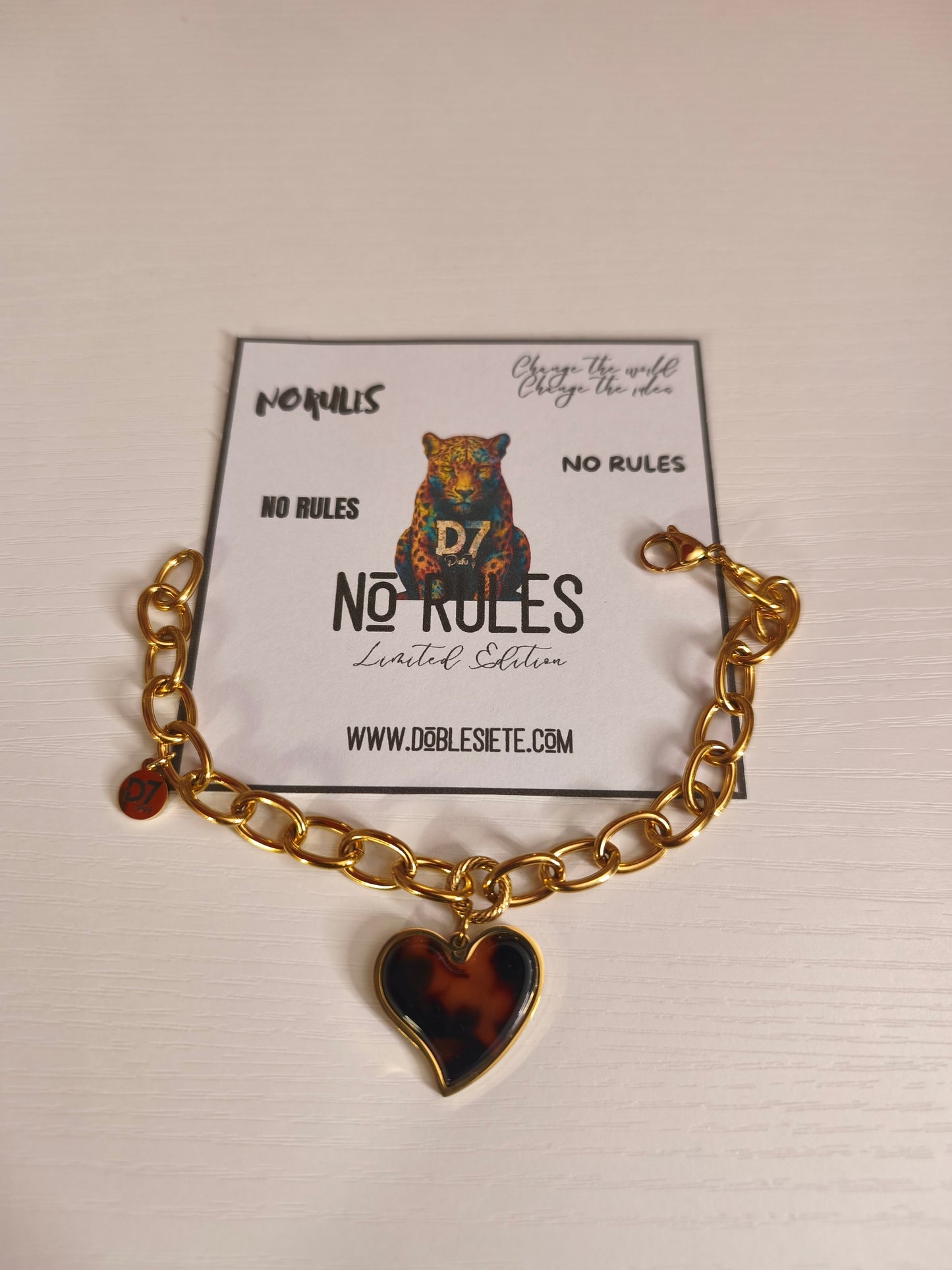 Pulsera Corazón Leopardo NR - D7