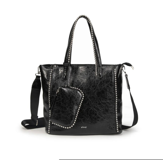 Bolso Tachas Brillo Negro