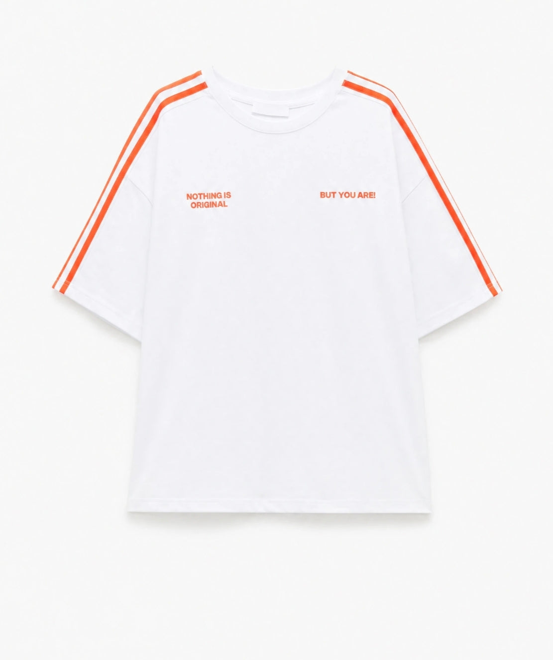Camiseta Oversize STRIPES Naranja Neón - Lumina