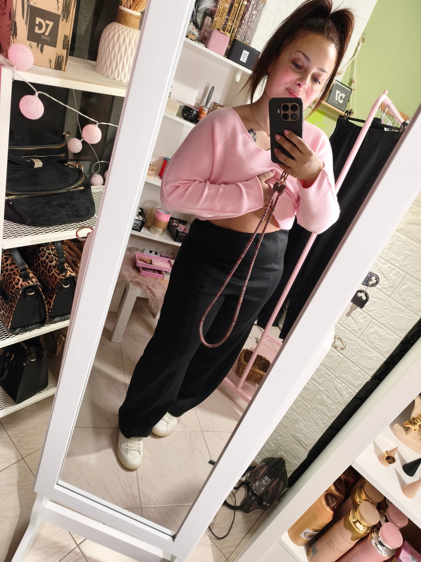 Pantalón Balloon Pinzas Negro