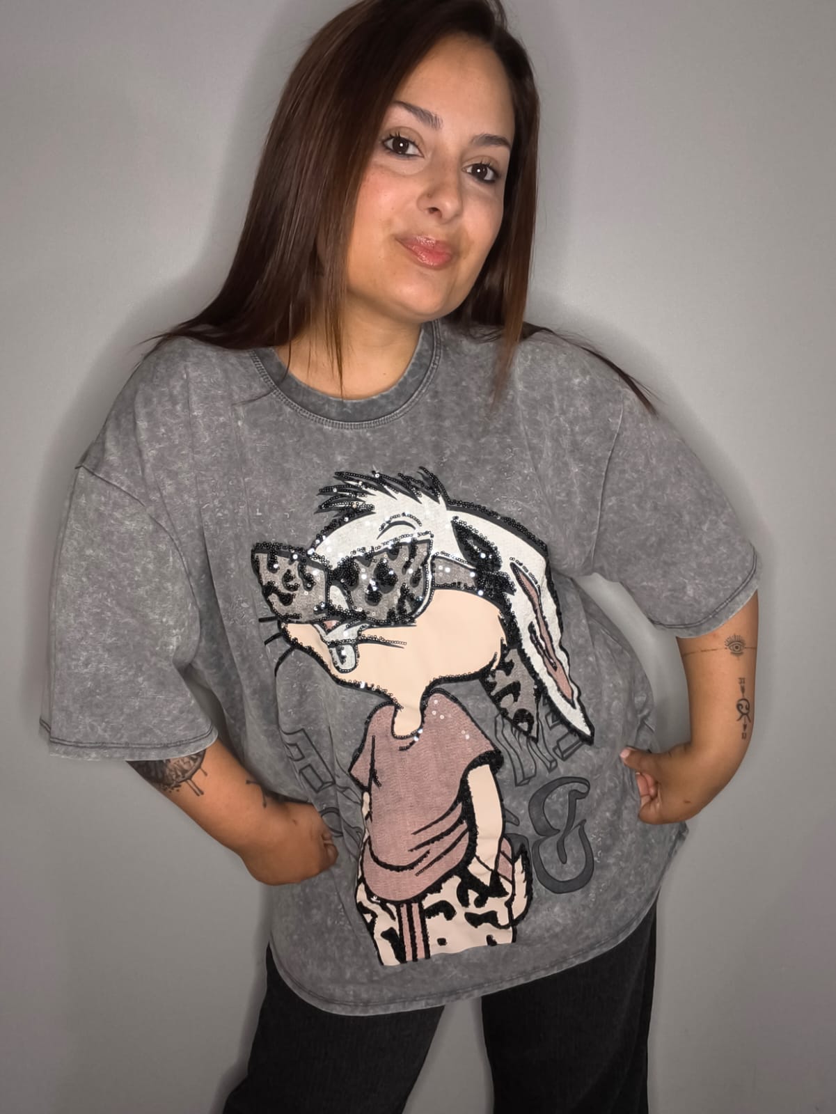 Camiseta Bunny Oversize Efecto Lavado