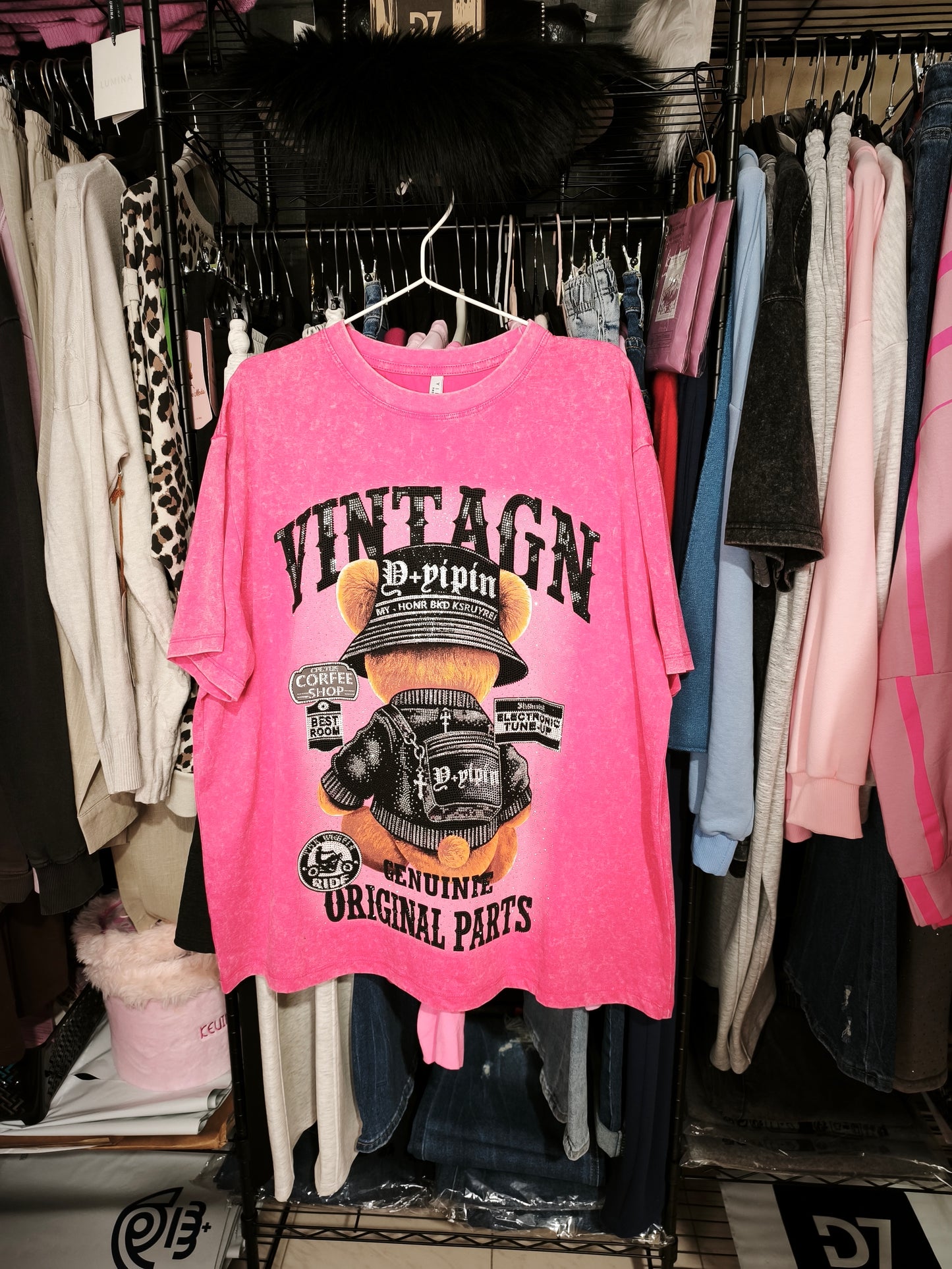 Camiseta Osito Street Fucsia 💗