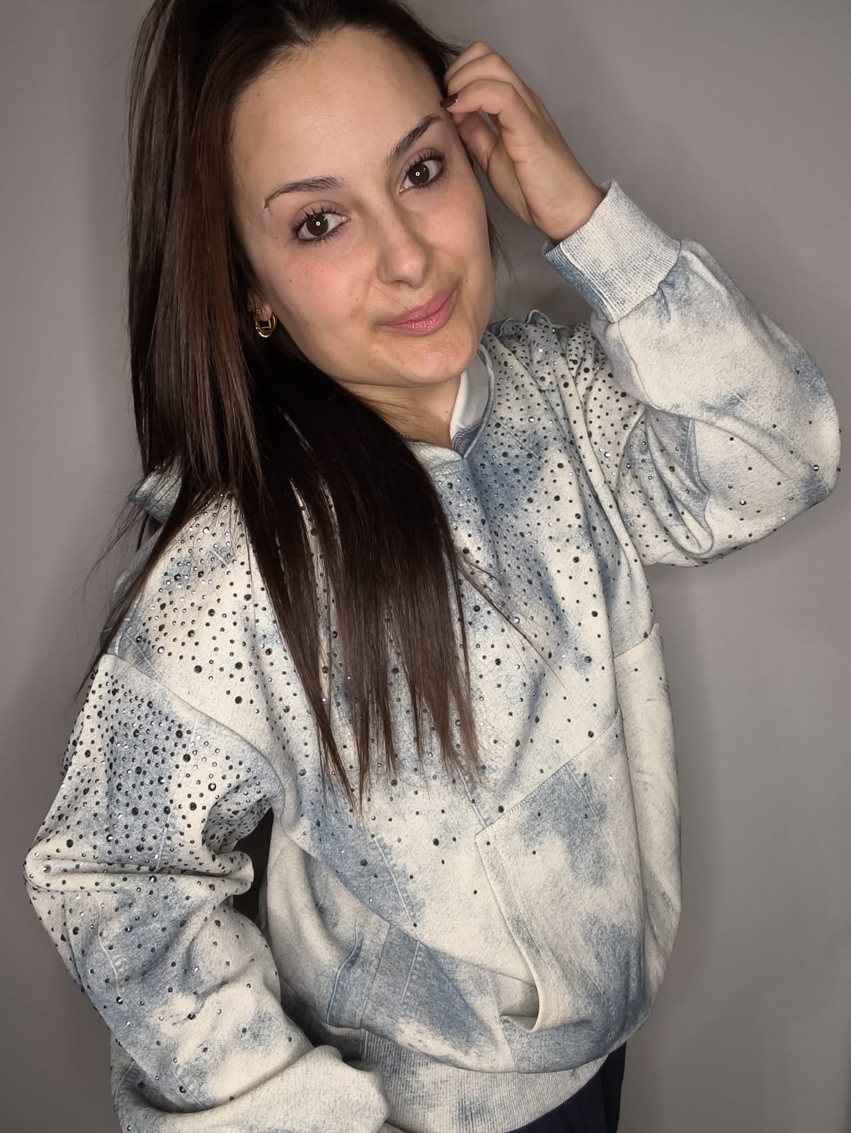 Sudadera Luna Azul & Strass