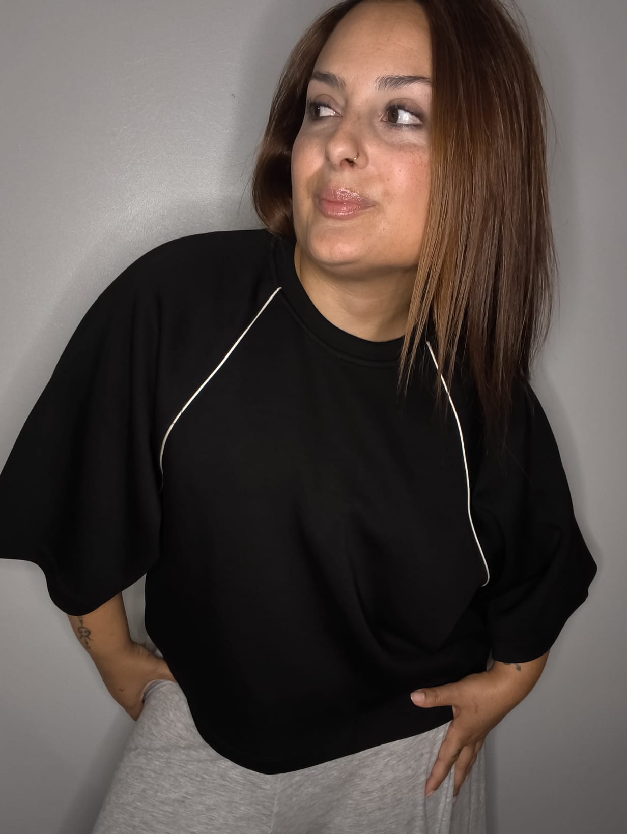 Camiseta Oversize Boxy Negro Lumina