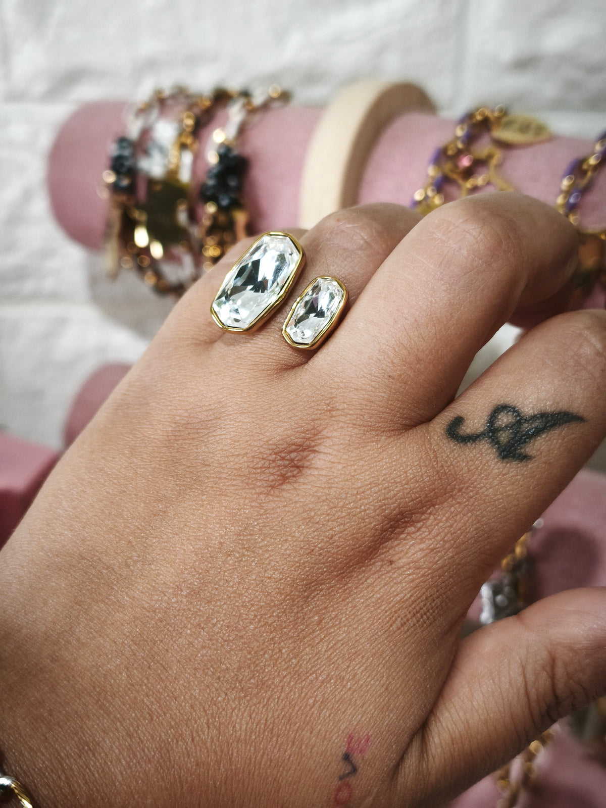 Anillo Esmeralda Blanco