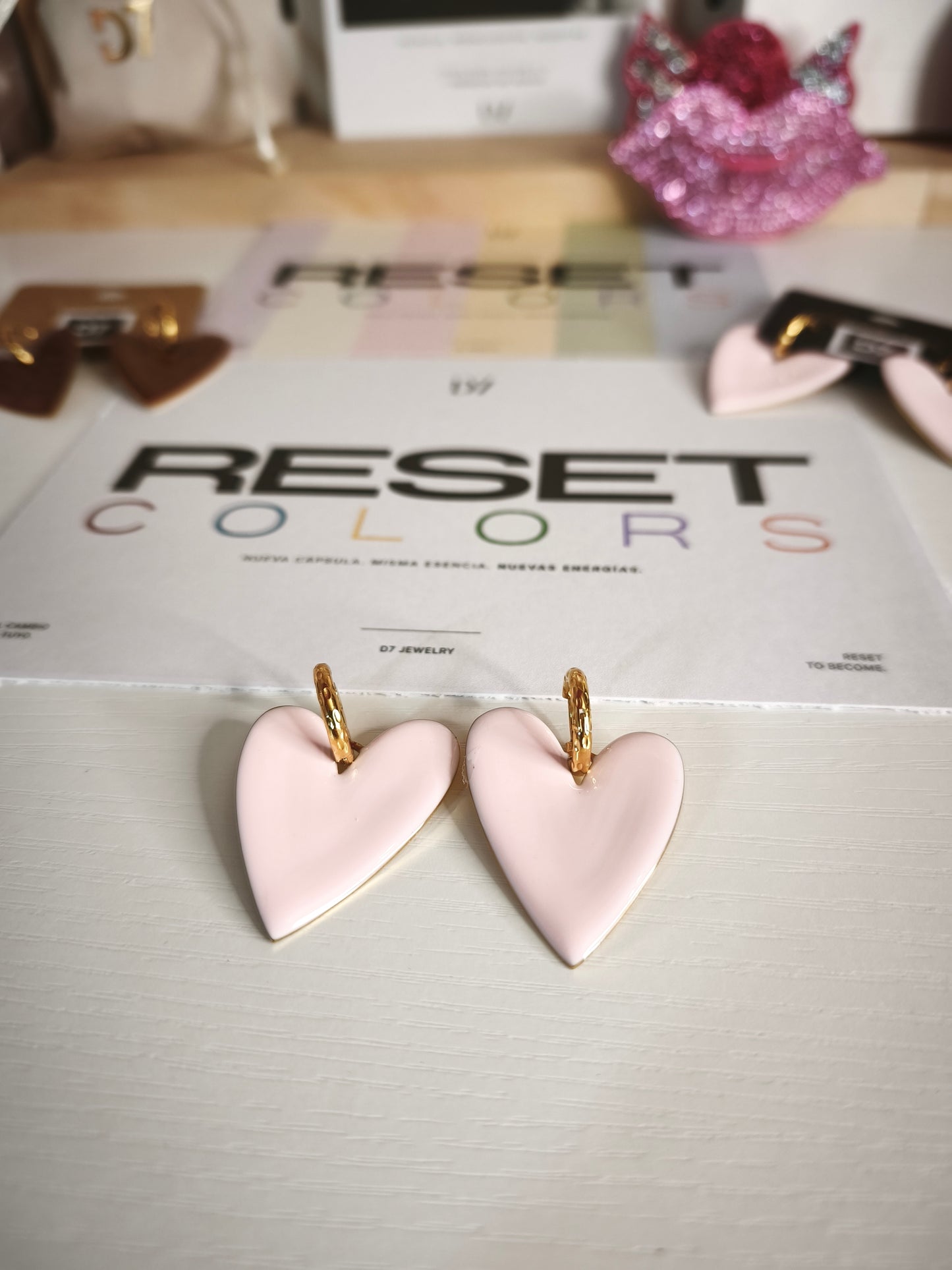 Pendientes CORA Rosa ORO -  RESET x D7