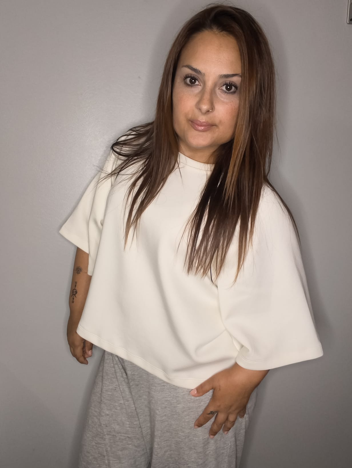 Camiseta Oversize Boxy Blanco Lumina