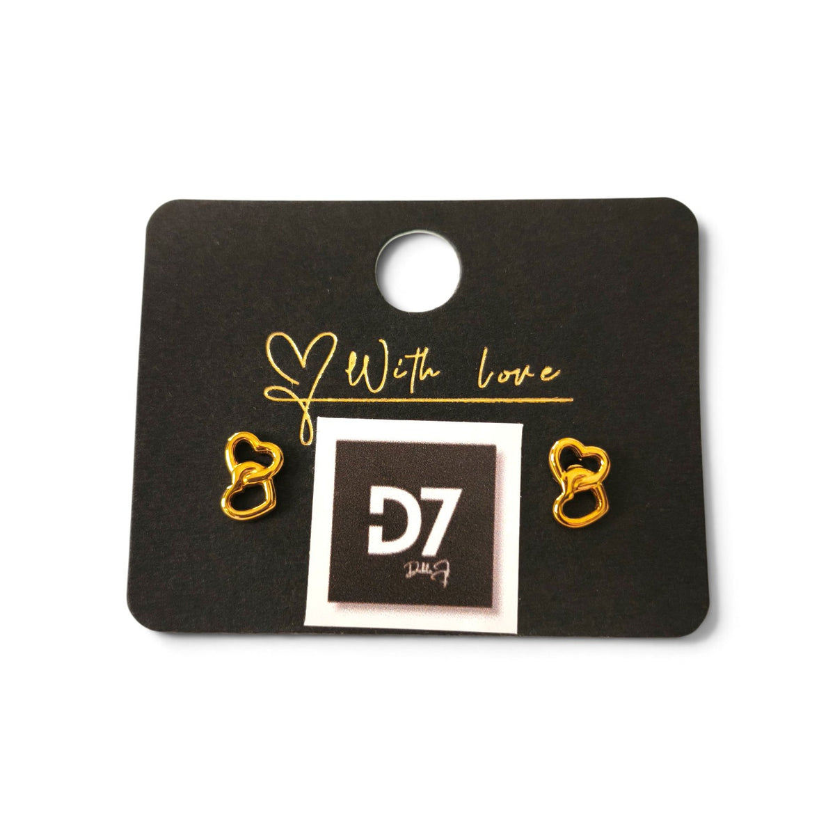 Pendientes Doble Corazón Oro