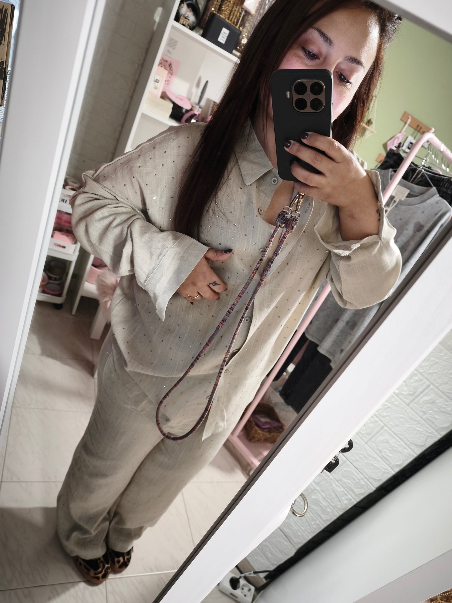 Camisa Golden Lino & Strass