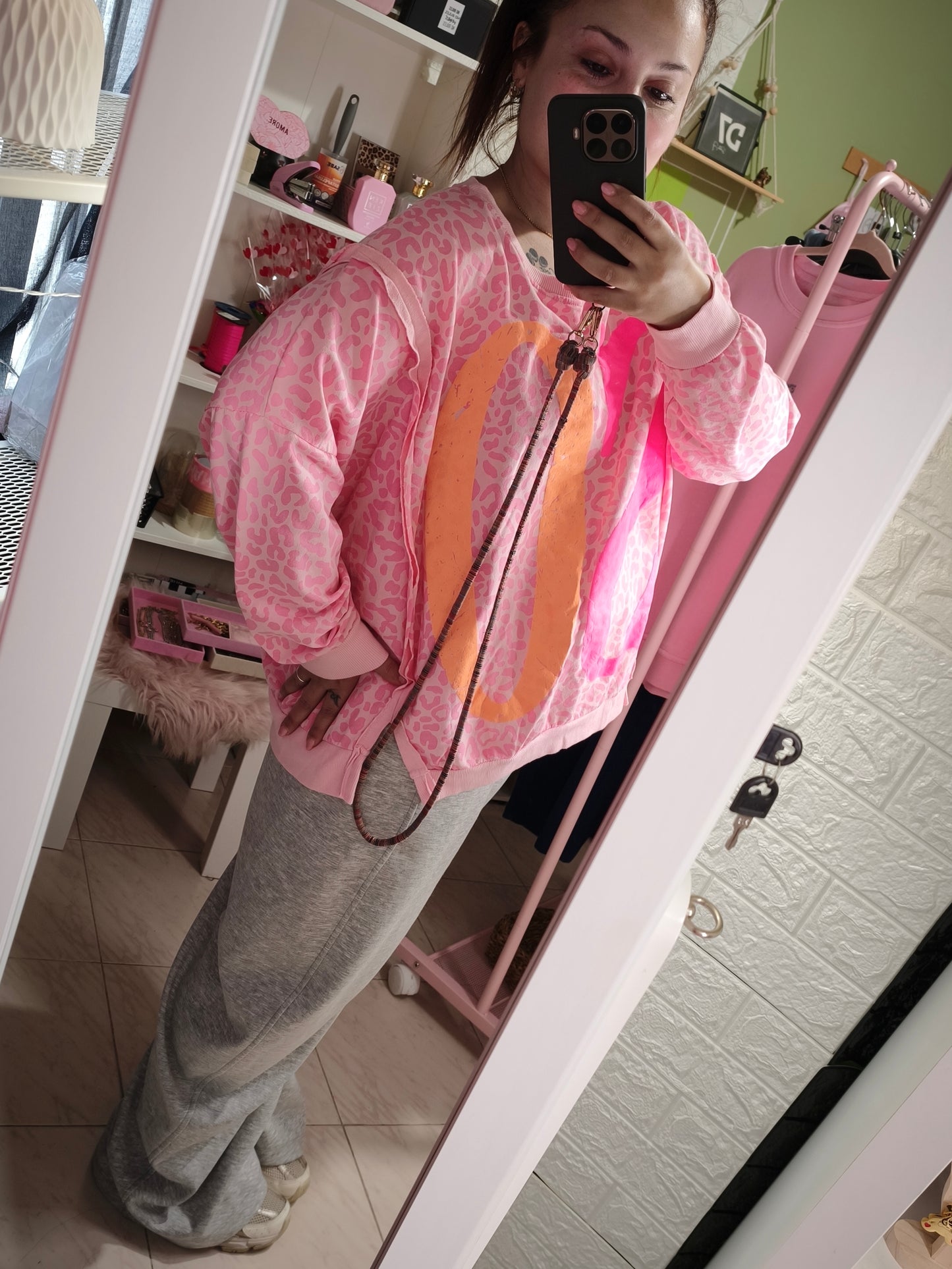 Sudadera Print SOHO Rosa - Oversize & Flúor