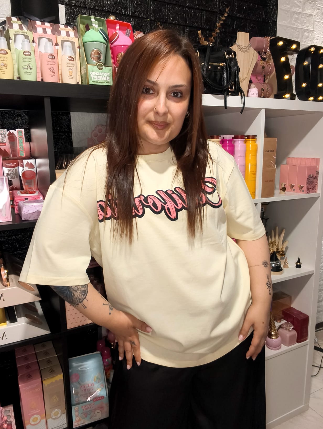 Camiseta CALIFORNIA Oversize - Amarillo + Strass
