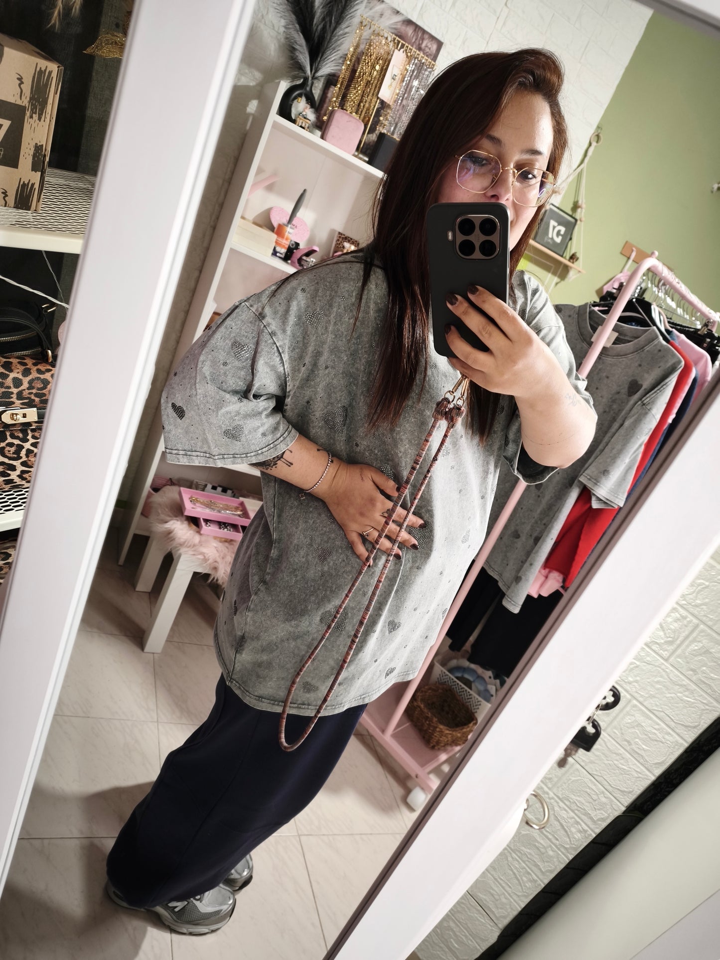 Camiseta Cora Strass Oversize