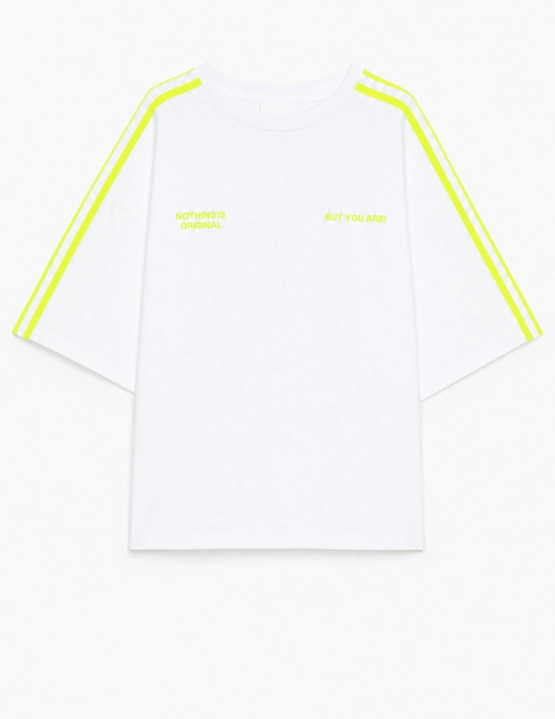 Camiseta Oversize STRIPES Lima Neón - Lumina