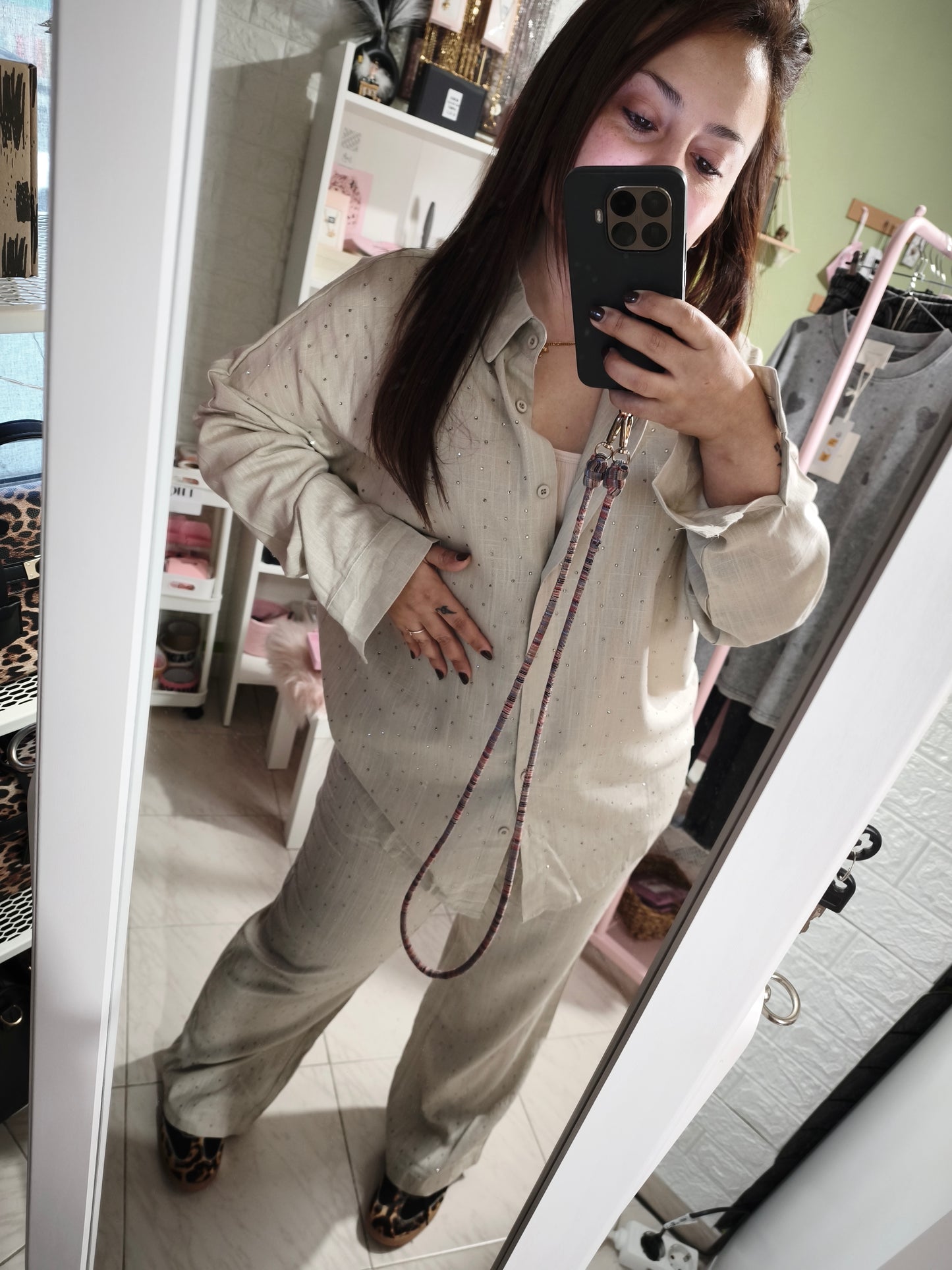 Camisa Golden Lino & Strass