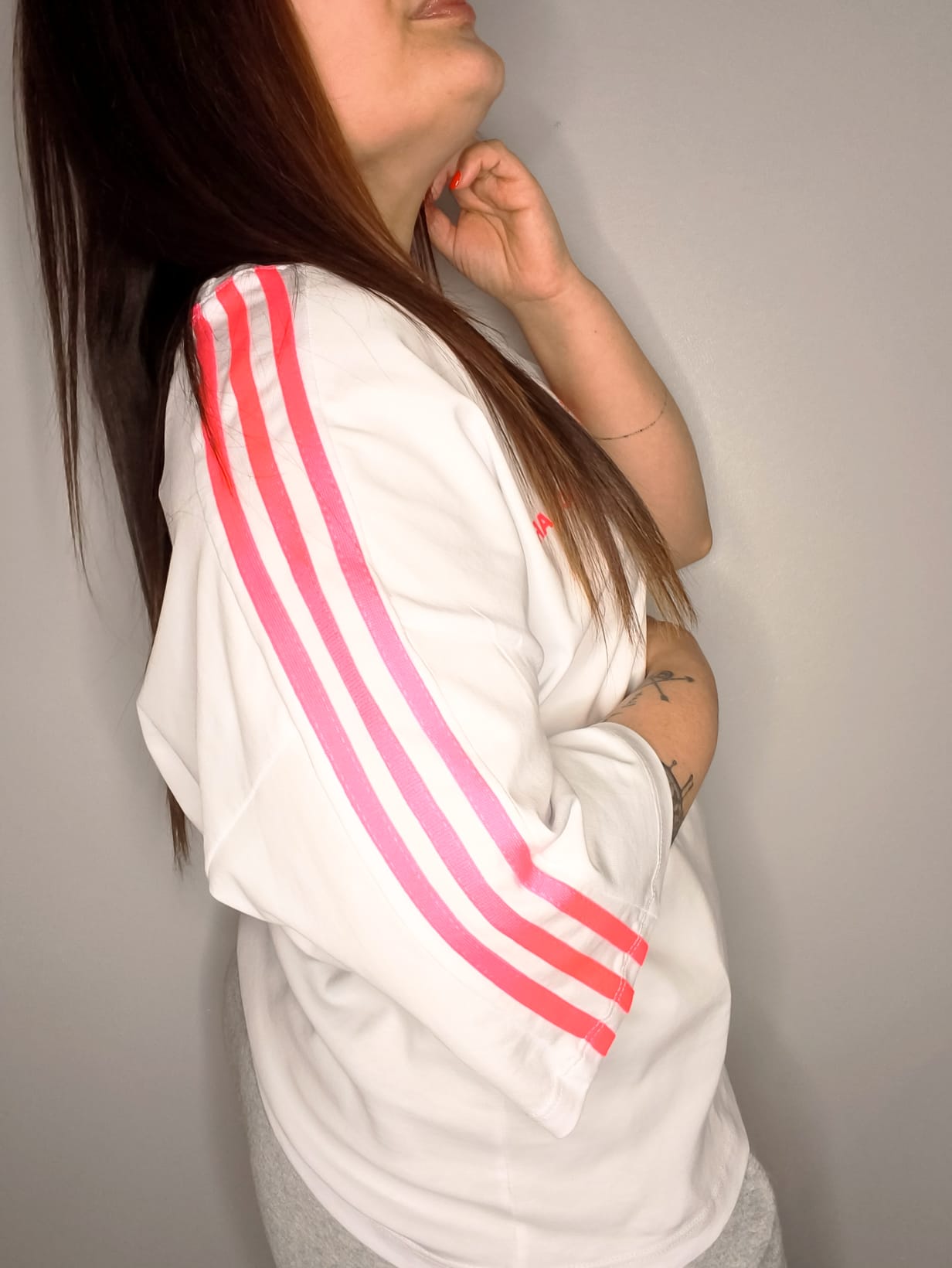 Camiseta Oversize STRIPES Fucsia Neón - Lumina