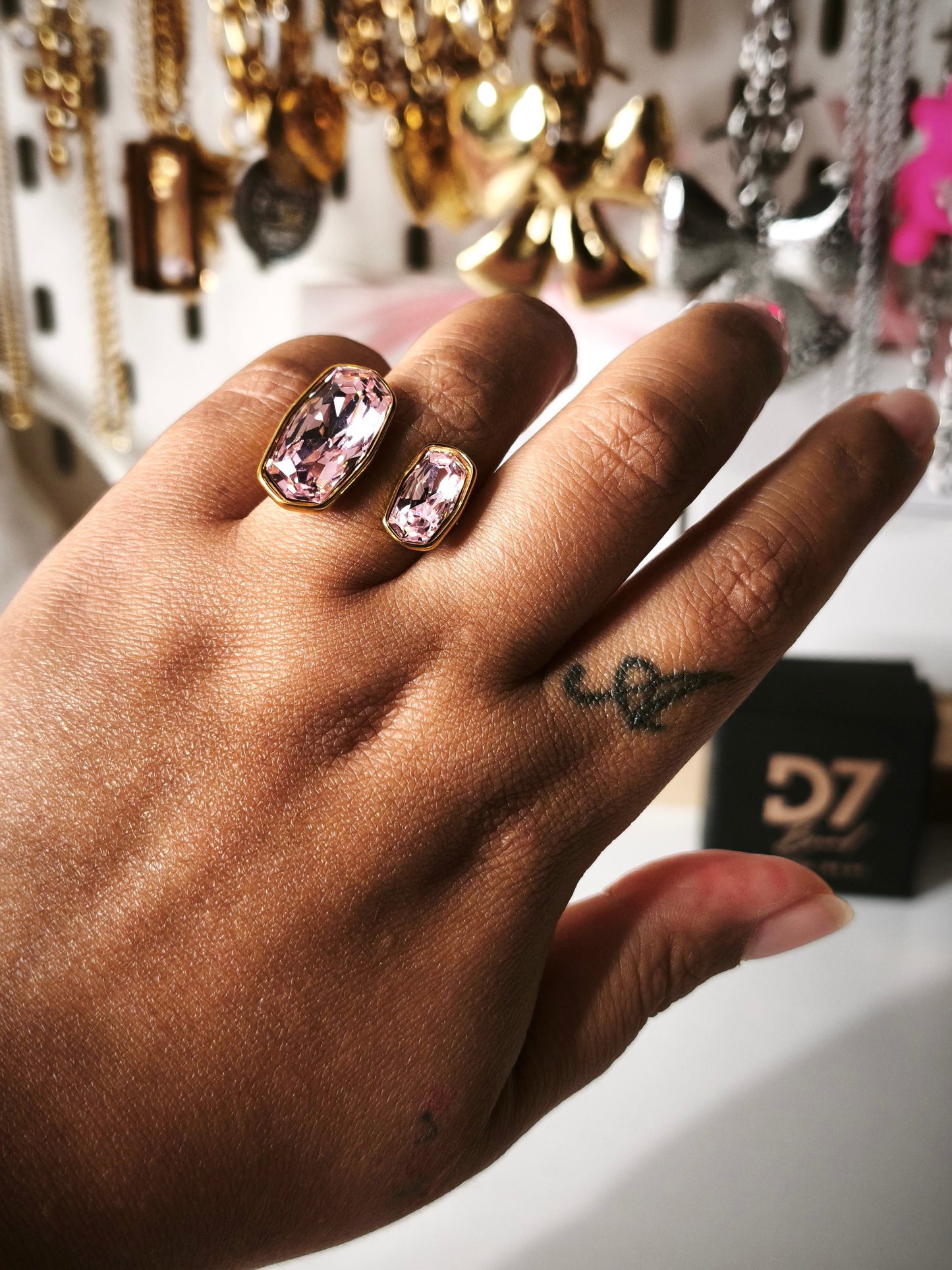 Anillo Esmeralda Rosa Oro