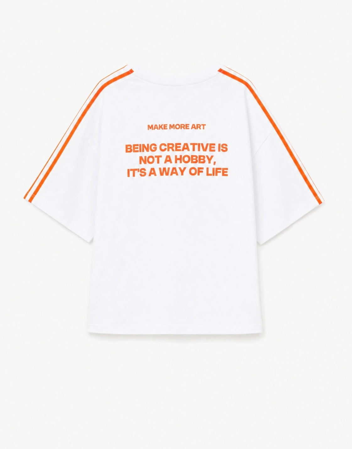 Camiseta Oversize STRIPES Naranja Neón - Lumina