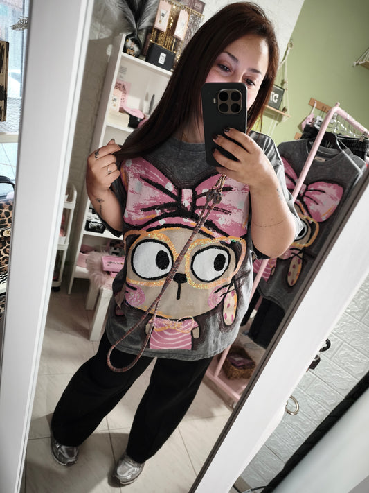 Camiseta Lulú Brillos - Efecto Lavado Oversize