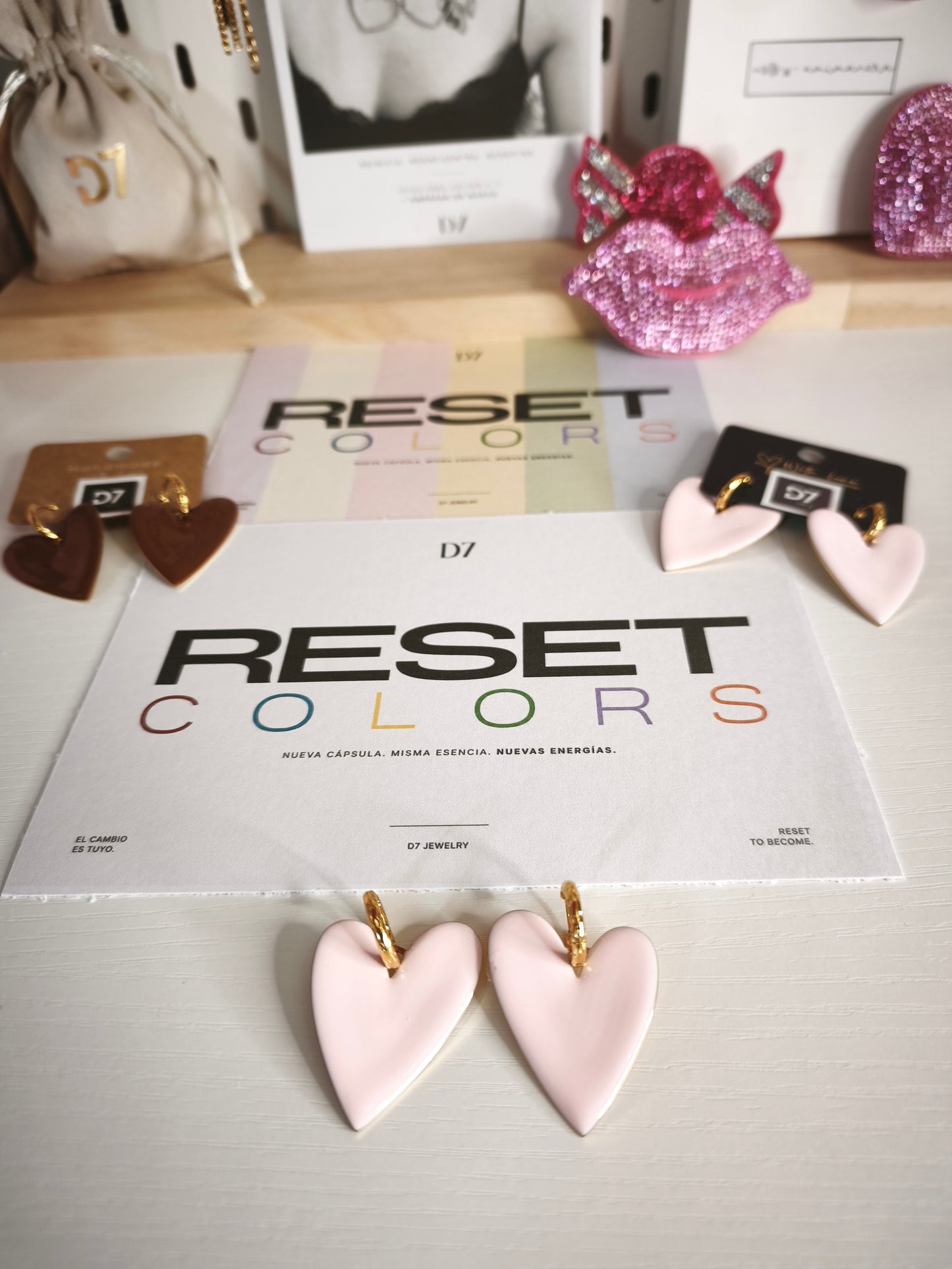 Pendientes CORA Rosa ORO -  RESET x D7