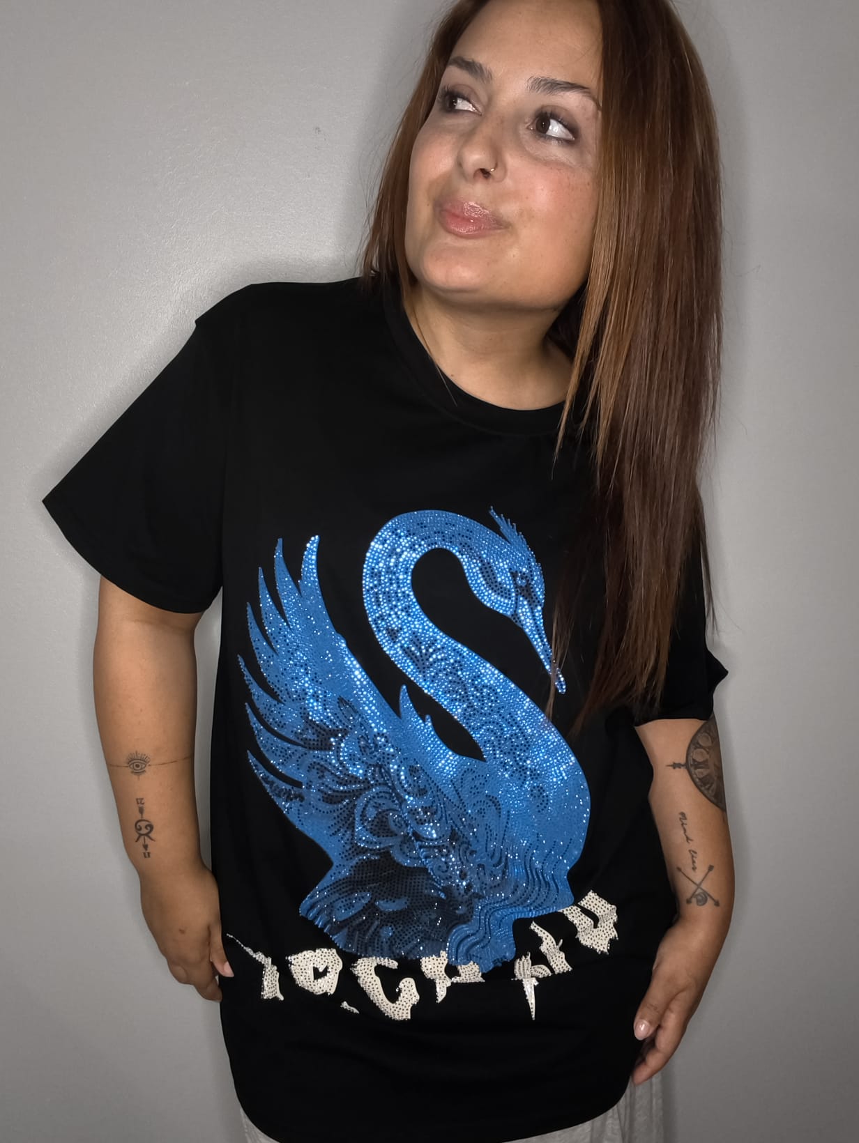 Camiseta Cisne Techno Negro - Fly Out